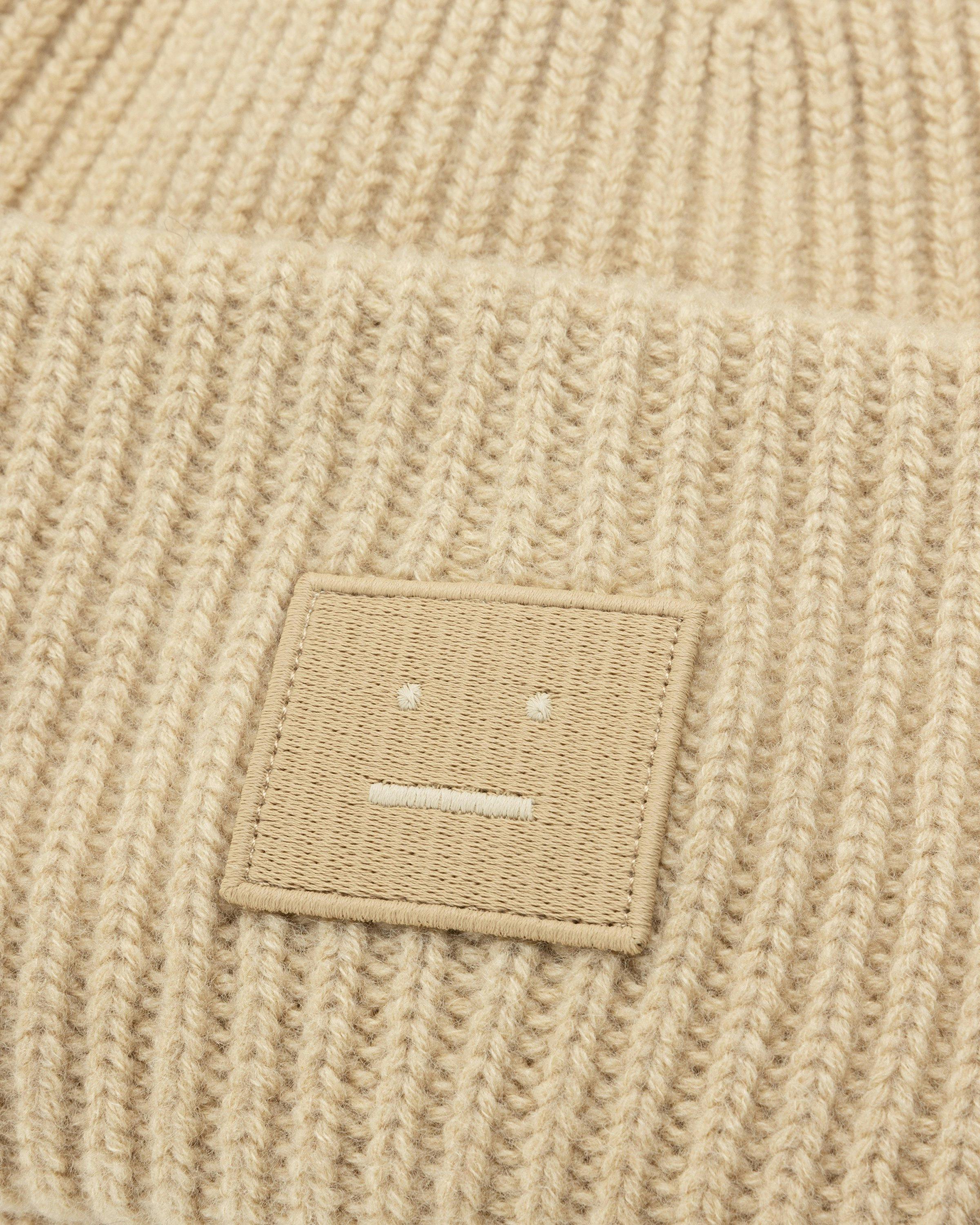 Acne Studios - Large Face Logo Beanie Biscuit Beige - Accessories - BEIGE - Image 4