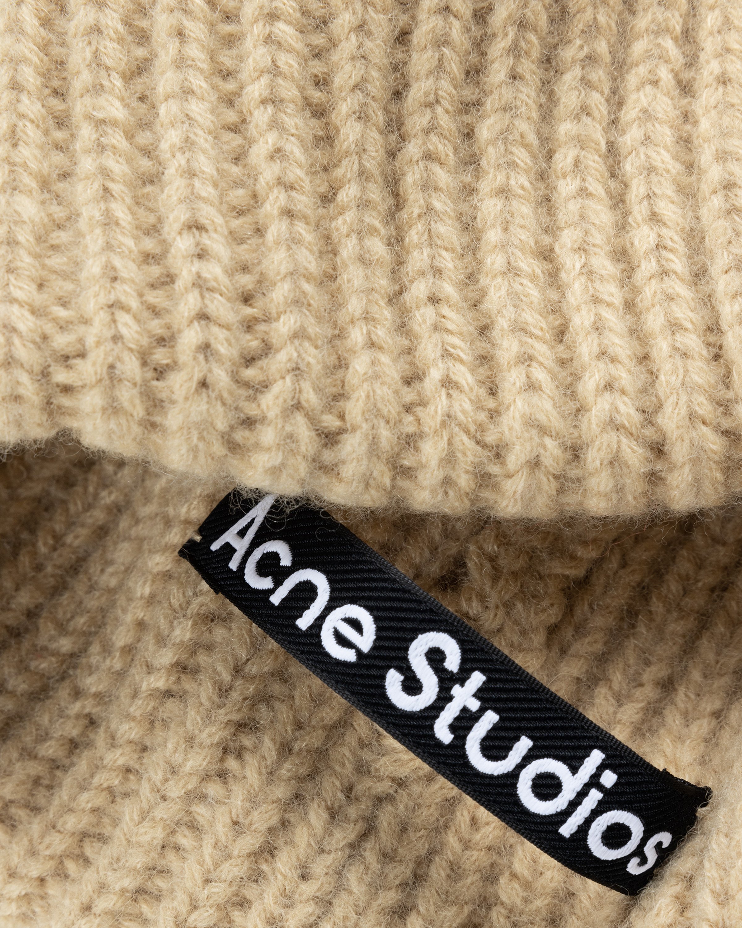 Acne Studios - Large Face Logo Beanie Biscuit Beige - Accessories - BEIGE - Image 5