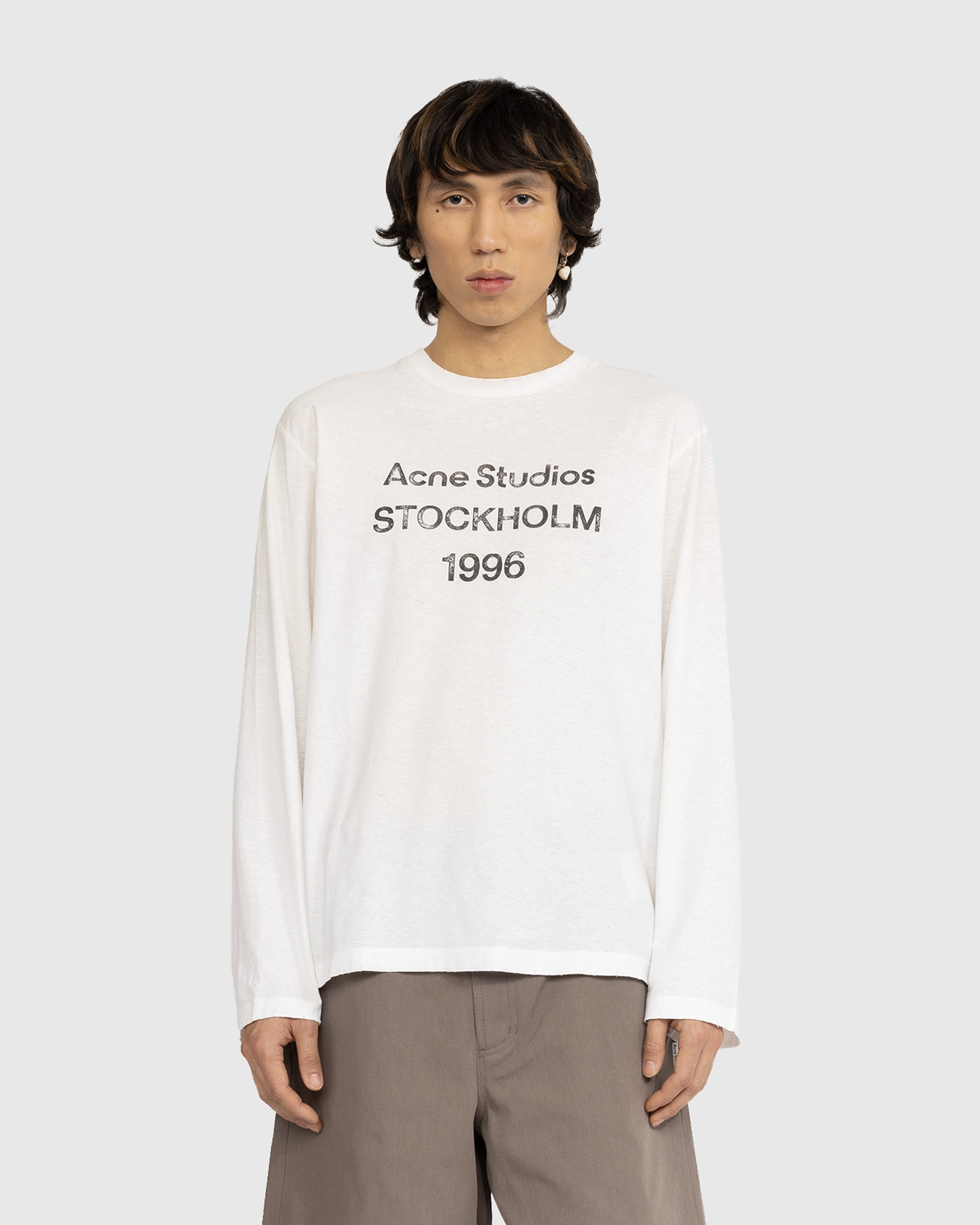 Acne Studios - Logo Long-Sleeve T-Shirt Optic White - Clothing - White - Image 2