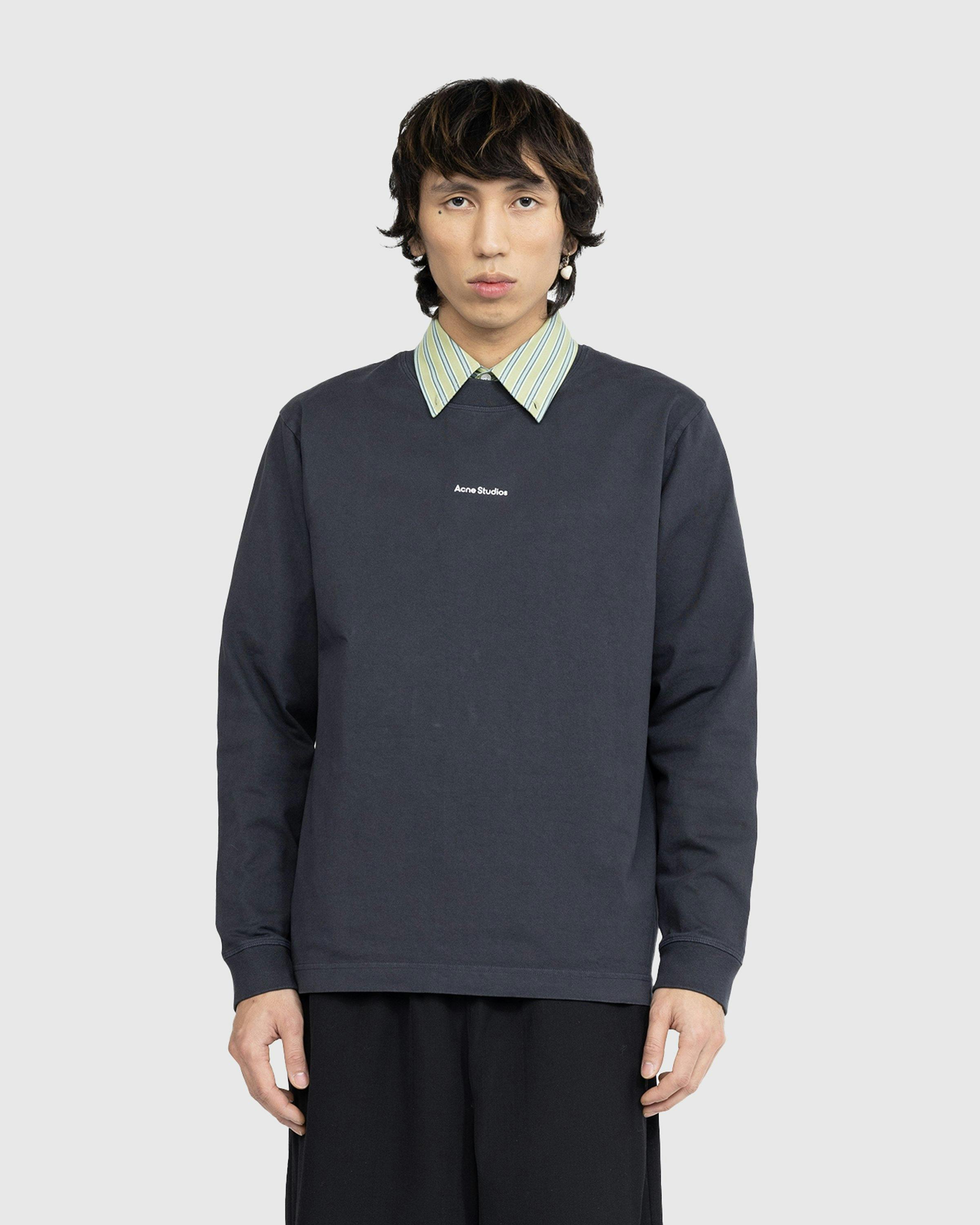 Acne Studios - Logo Long-Sleeve T-Shirt Black - Clothing - Black - Image 2