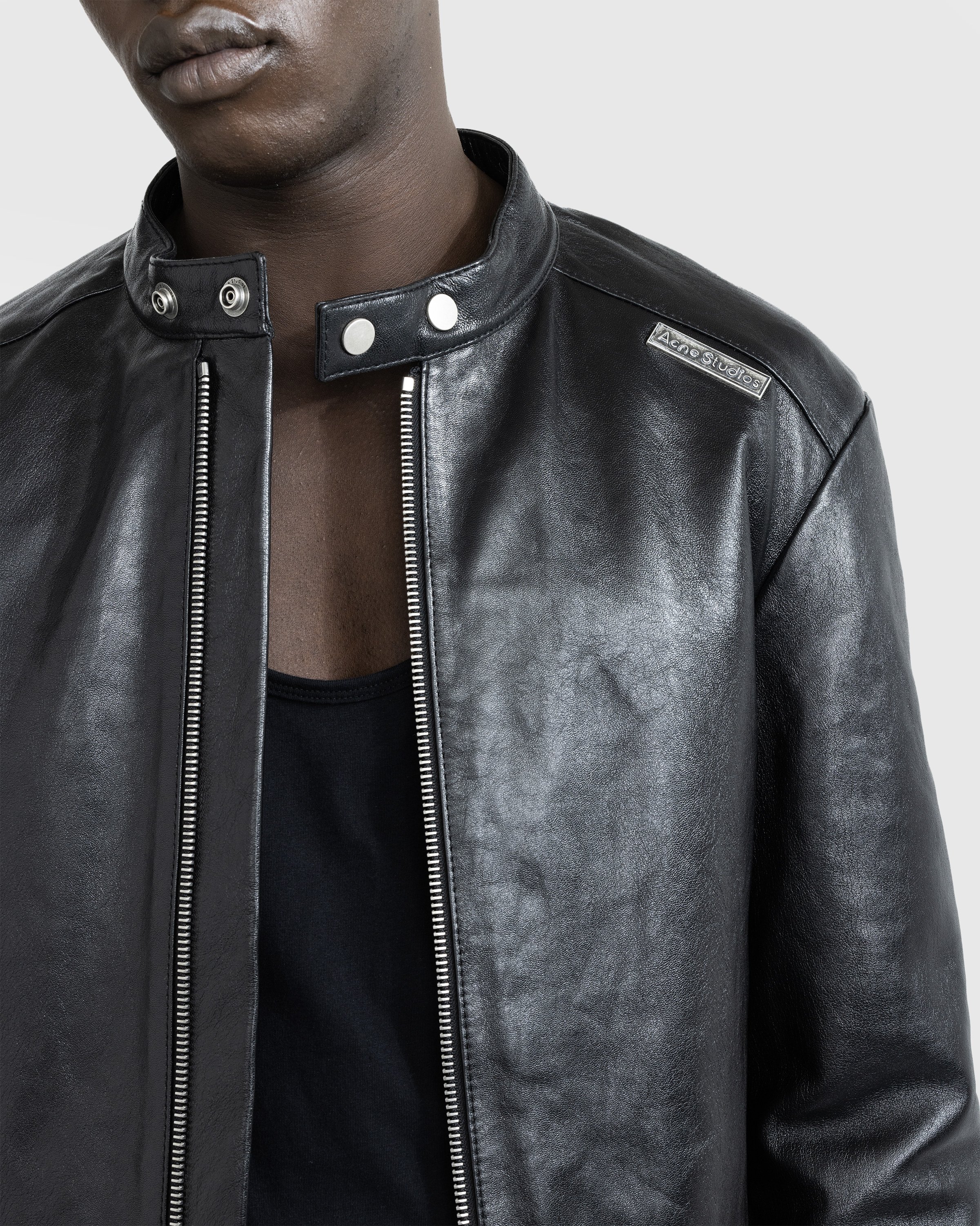 Acne Studios - Leather Jacket Black - Clothing - Black - Image 5