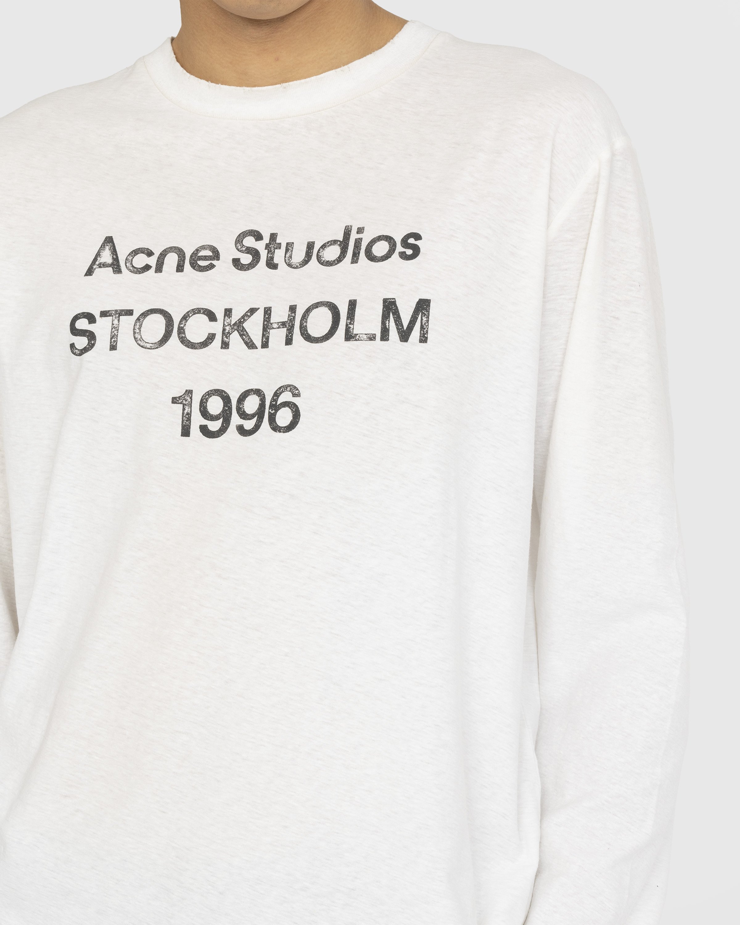 Acne Studios - Logo Long-Sleeve T-Shirt Optic White - Clothing - White - Image 6