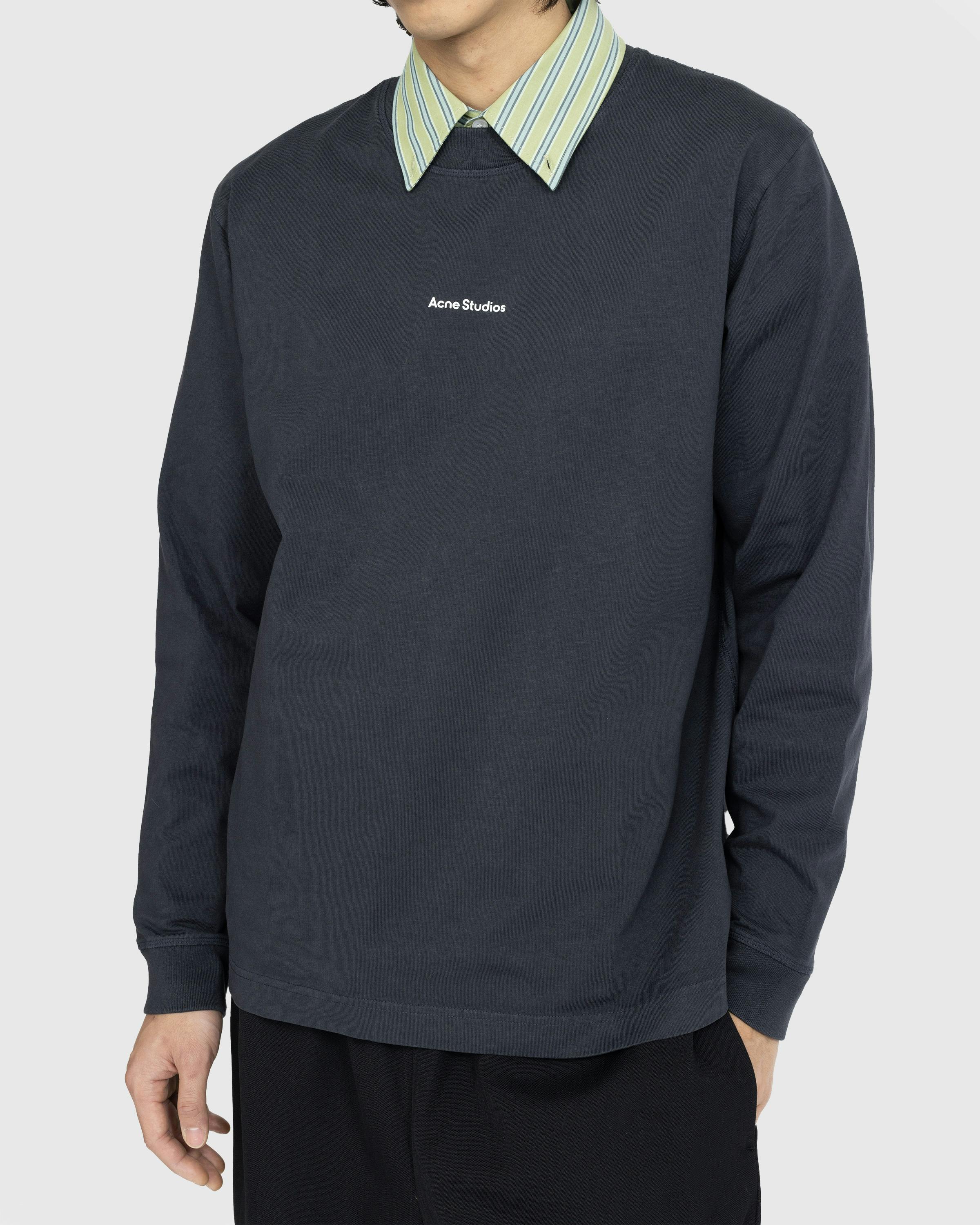 Acne Studios - Logo Long-Sleeve T-Shirt Black - Clothing - Black - Image 6