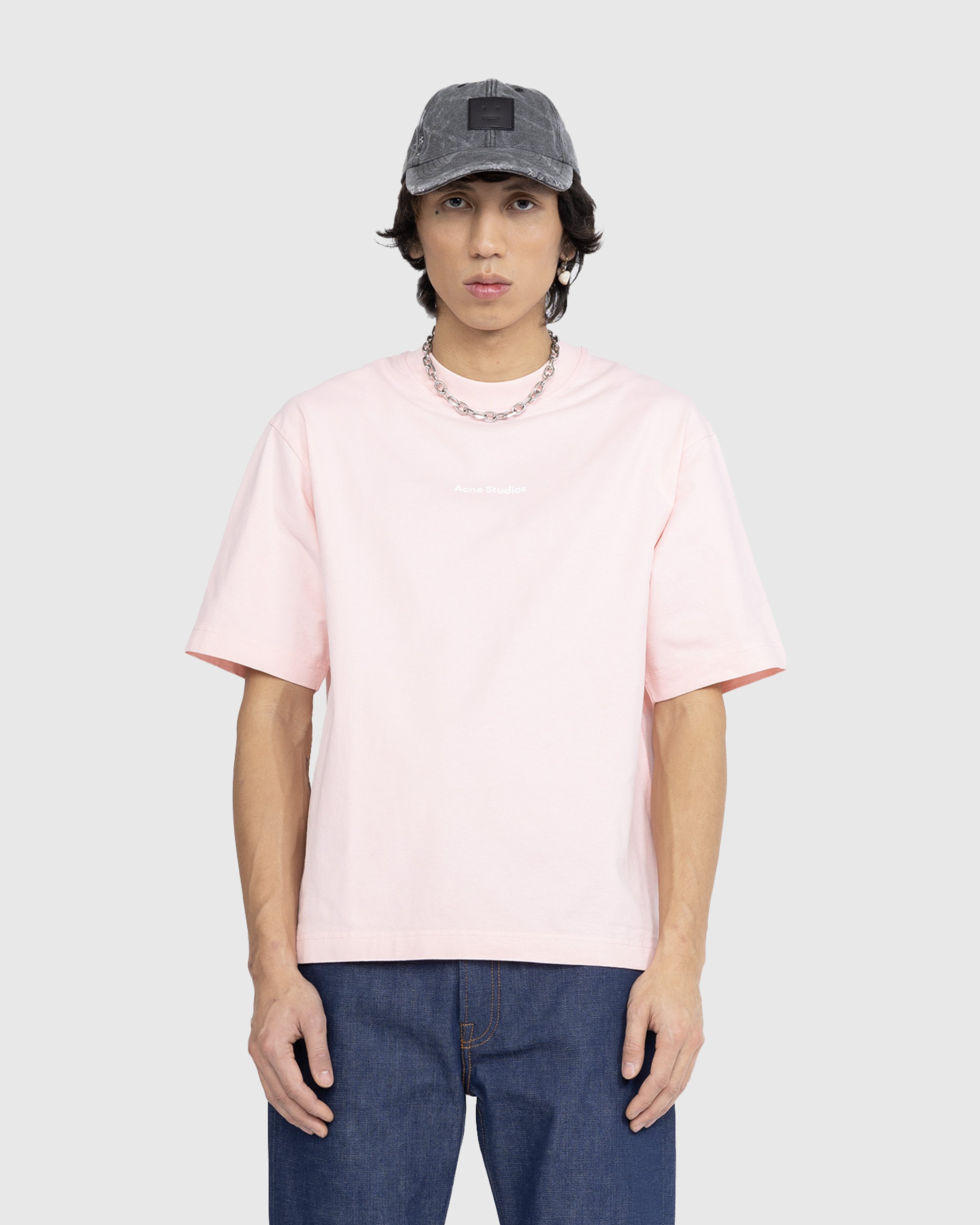 Acne Studios - Logo T-Shirt Pale Pink - Clothing - Pink - Image 2