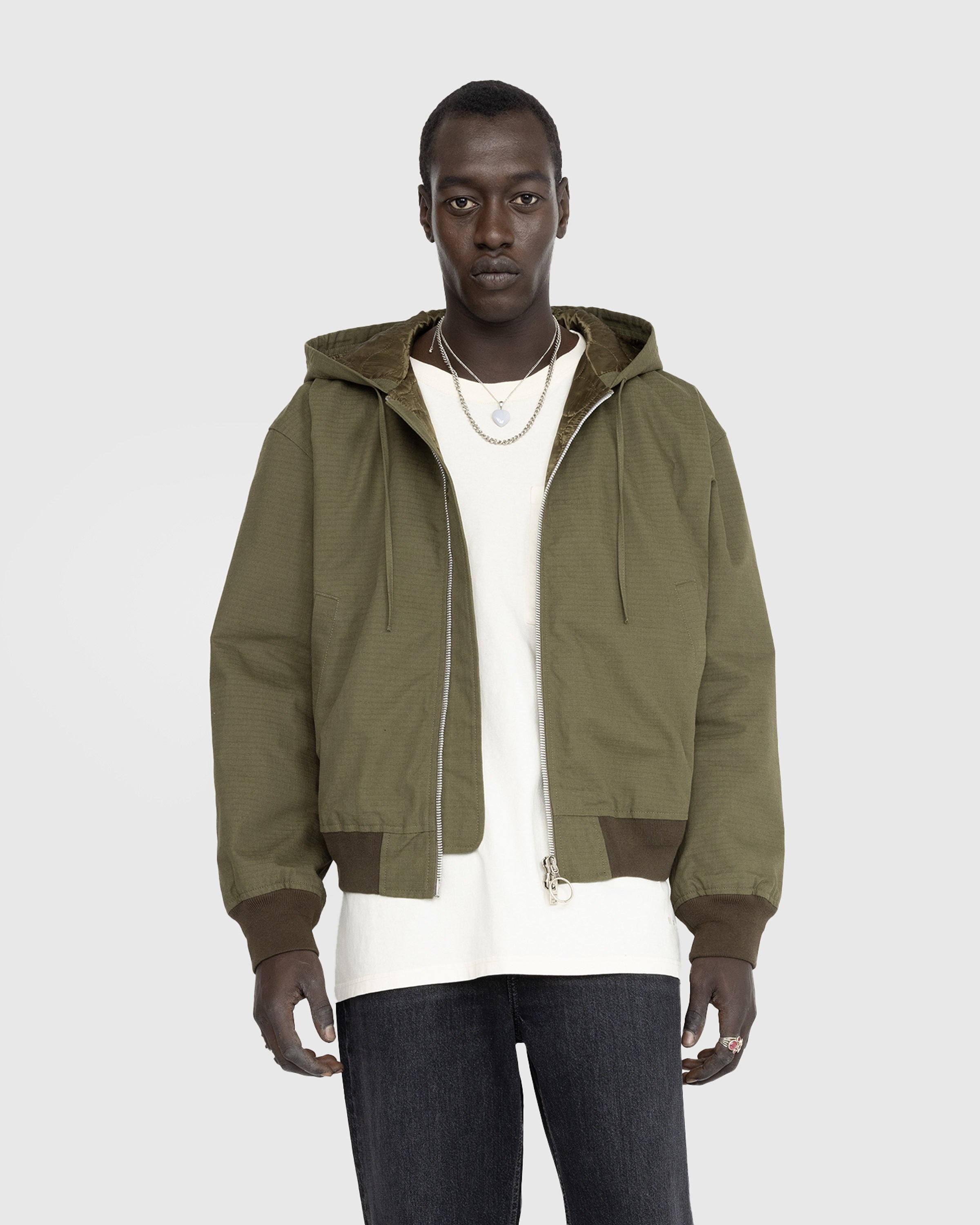 Acne Studios - Ripstop Padded Jacket Olive Green - Clothing - Green - Image 2