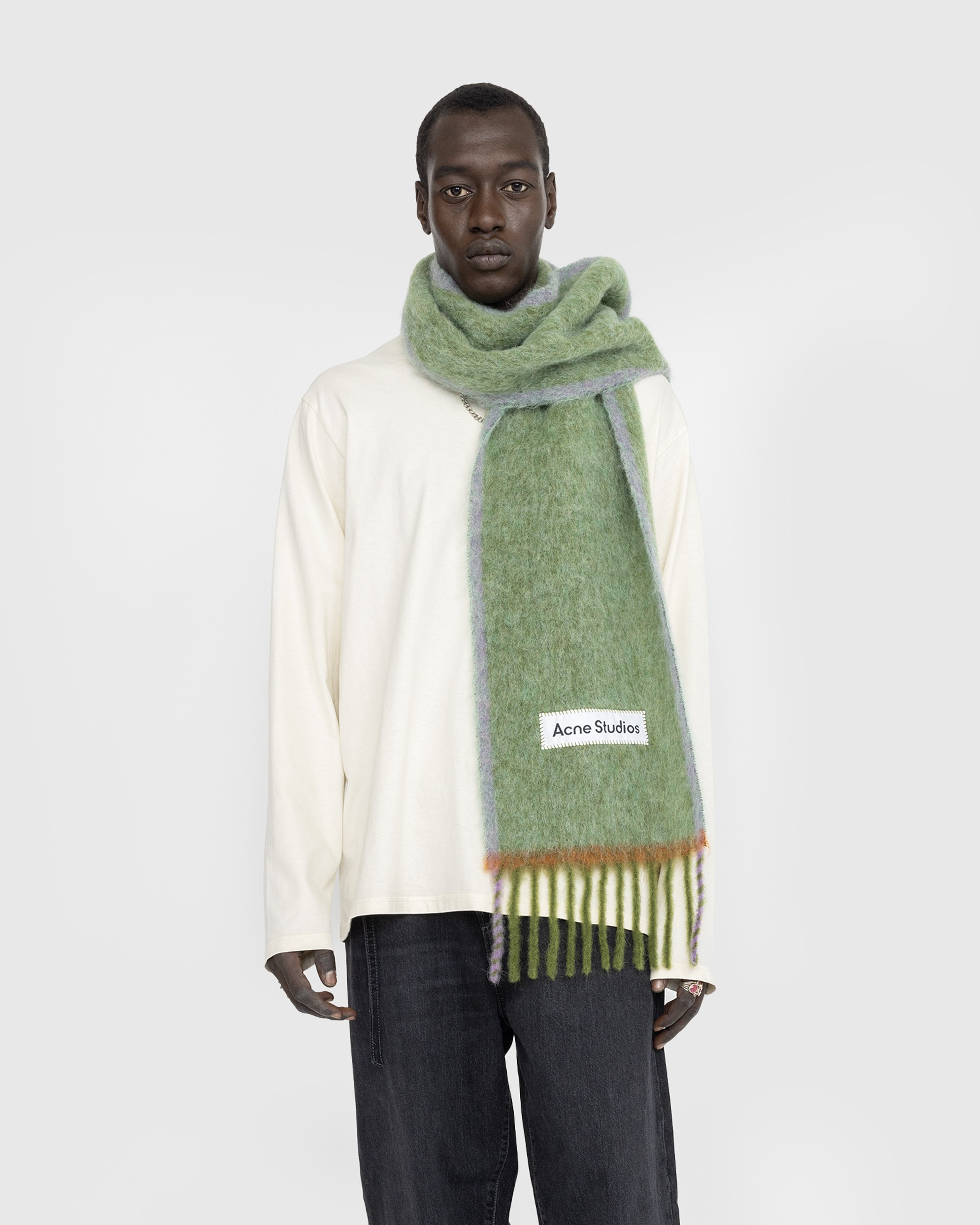 Acne Studios - Wool Mohair Scarf Grass Green - Accessories - Green - Image 3