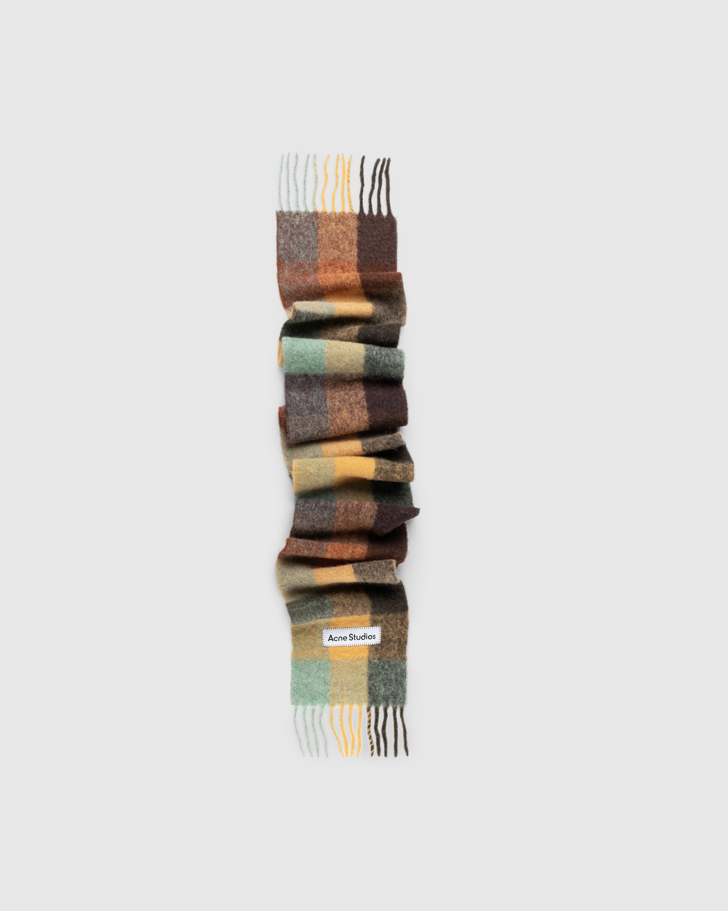 Acne Studios - Mohair Checked Scarf - Accessories - Brown - Image 1
