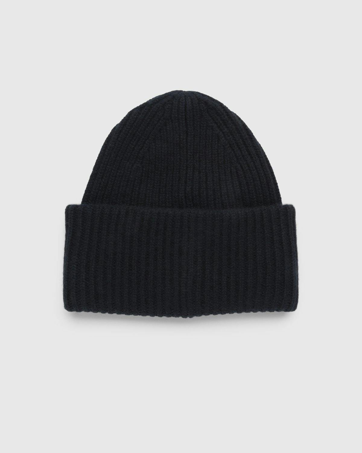 Acne Studios - Large Face Logo Beanie Black - Accessories - Black - Image 2