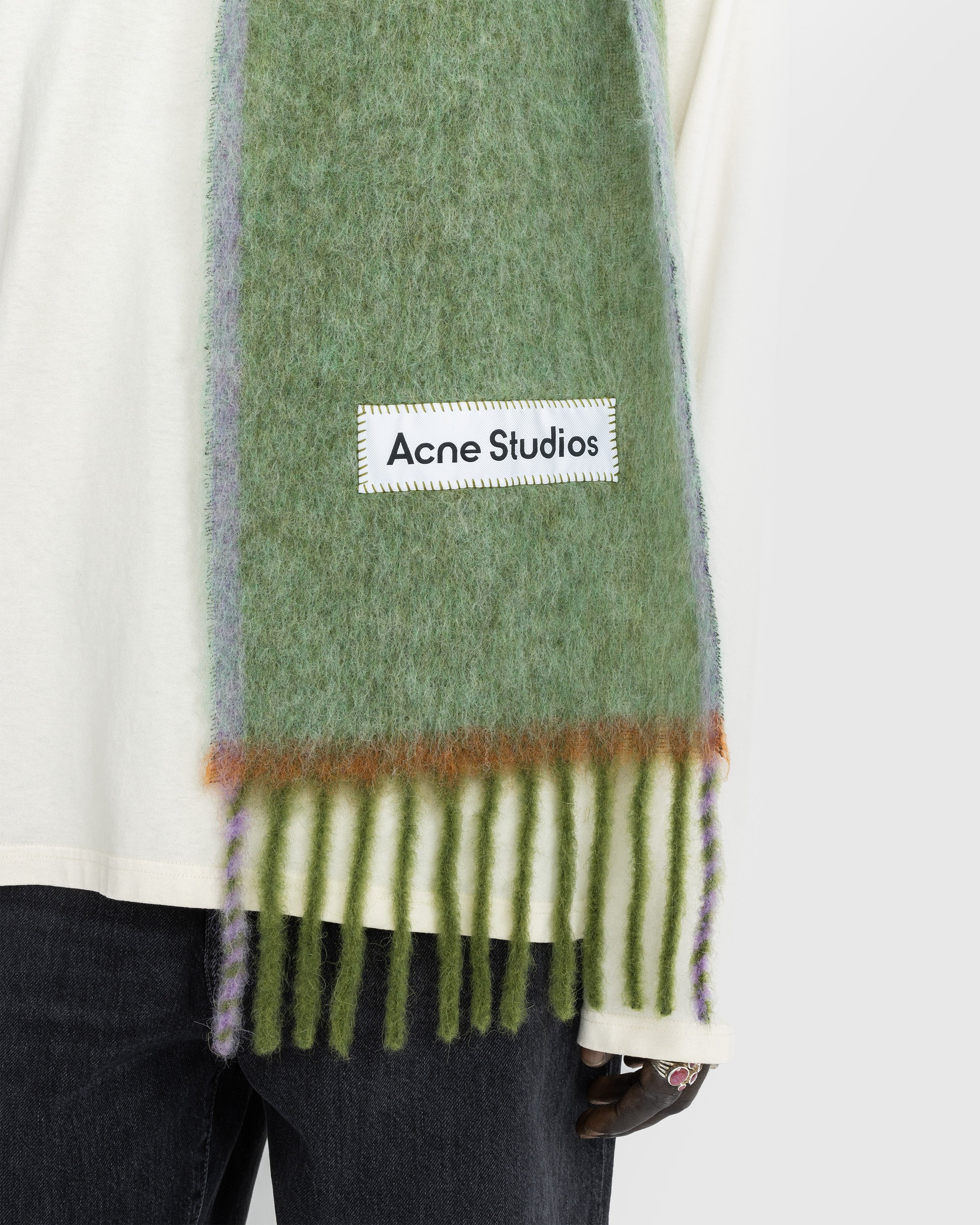 Acne Studios - Wool Mohair Scarf Grass Green - Accessories - Green - Image 6