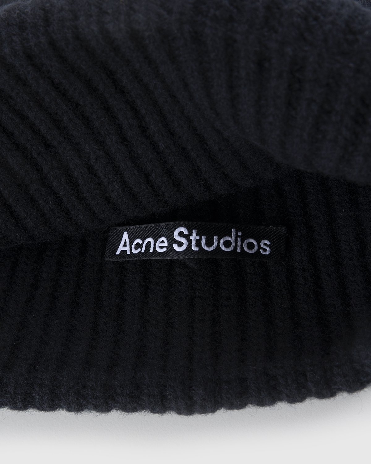 Acne Studios - Large Face Logo Beanie Black - Accessories - Black - Image 4