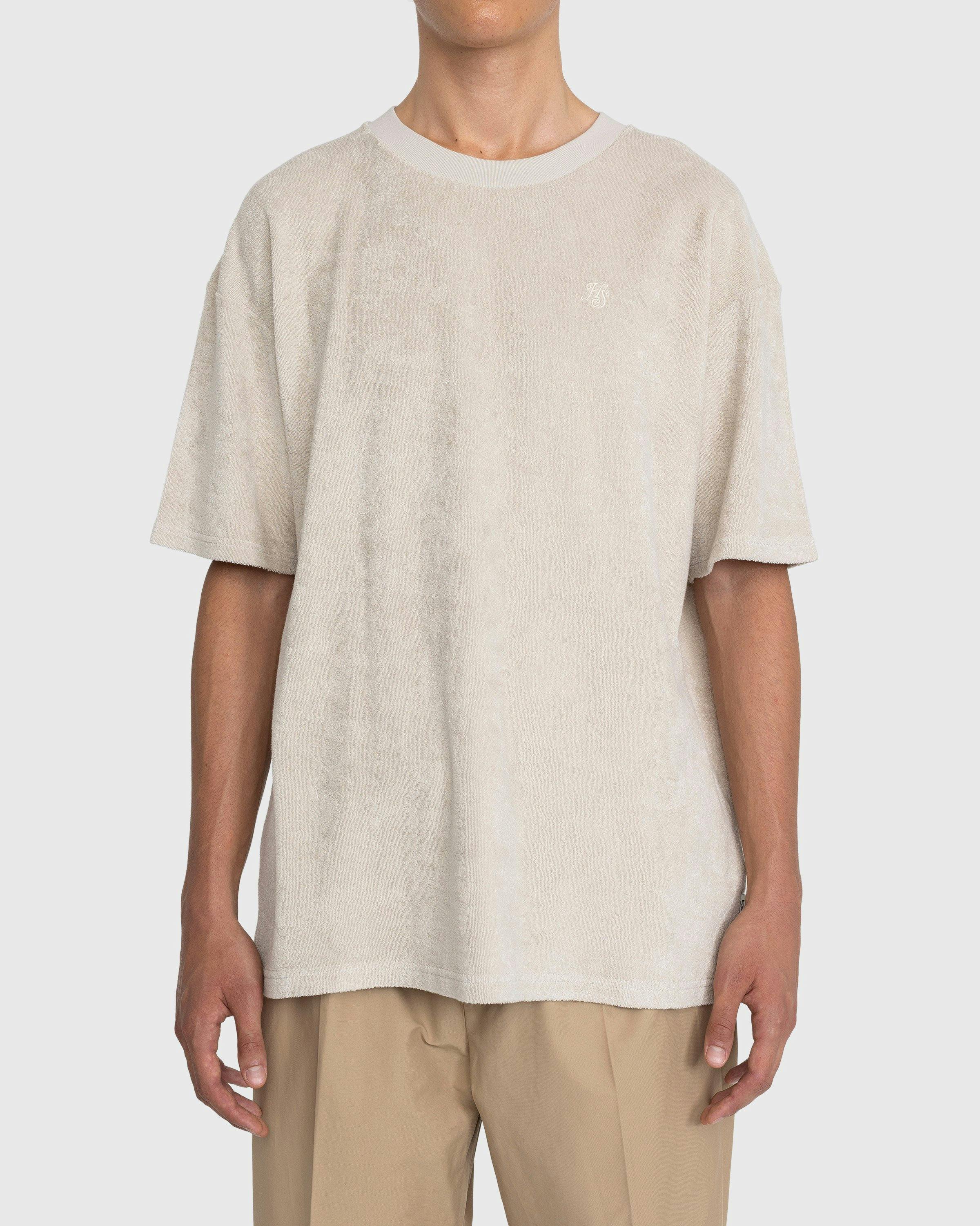 Highsnobiety - HS Logo Reverse Terry T-Shirt Beige - Clothing - Beige - Image 2