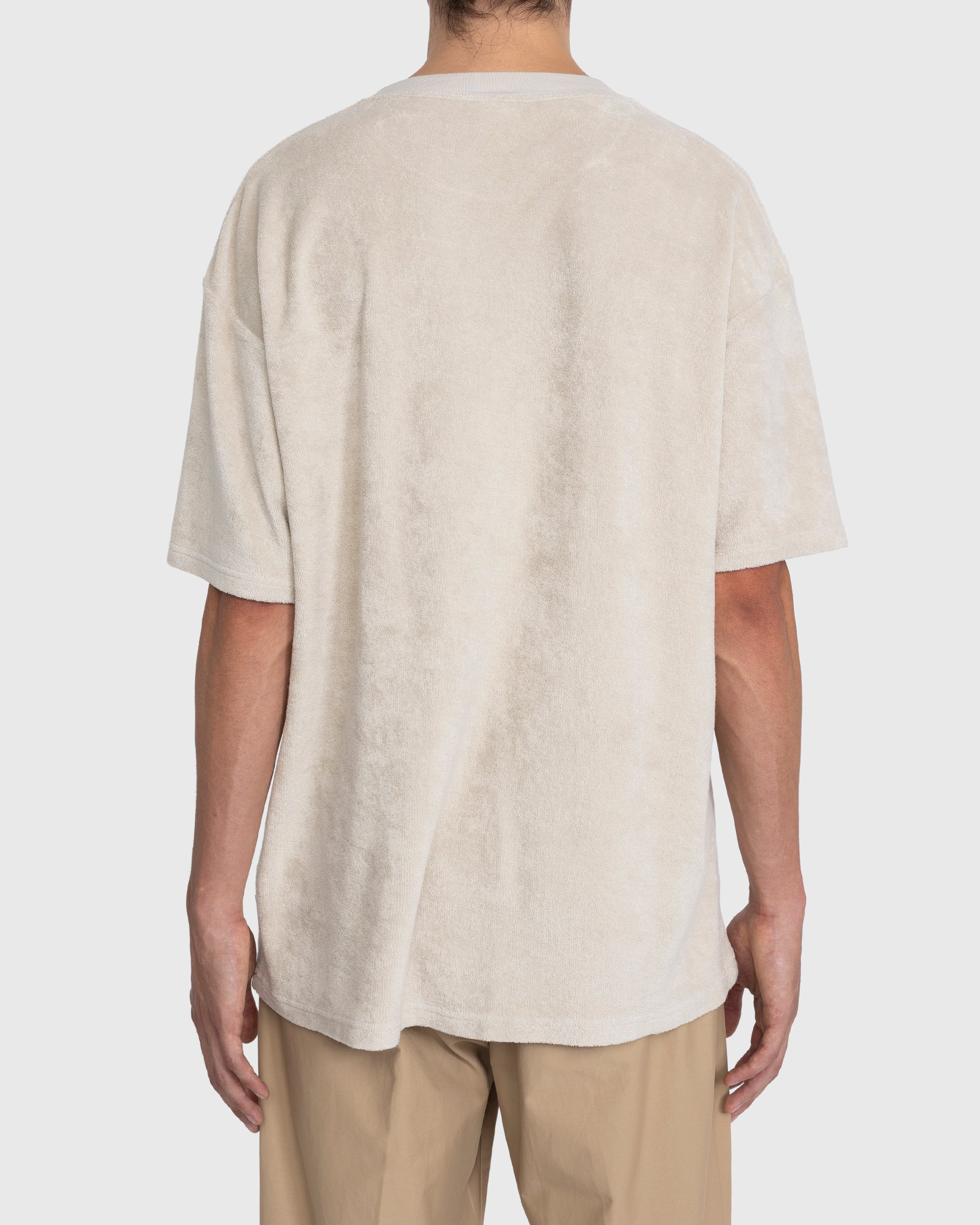 Highsnobiety - HS Logo Reverse Terry T-Shirt Beige - Clothing - Beige - Image 3