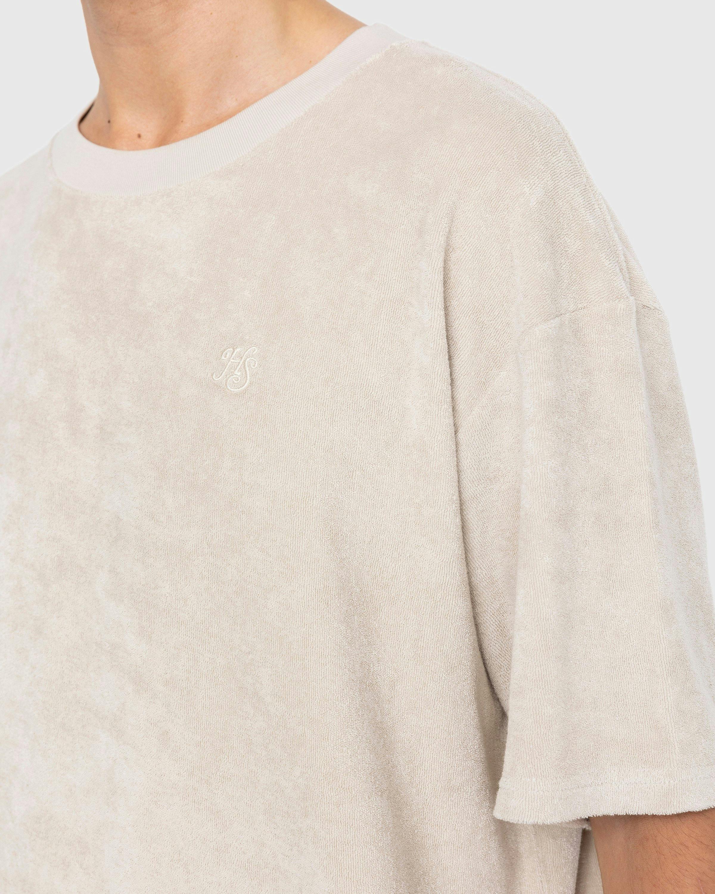 Highsnobiety - HS Logo Reverse Terry T-Shirt Beige - Clothing - Beige - Image 6