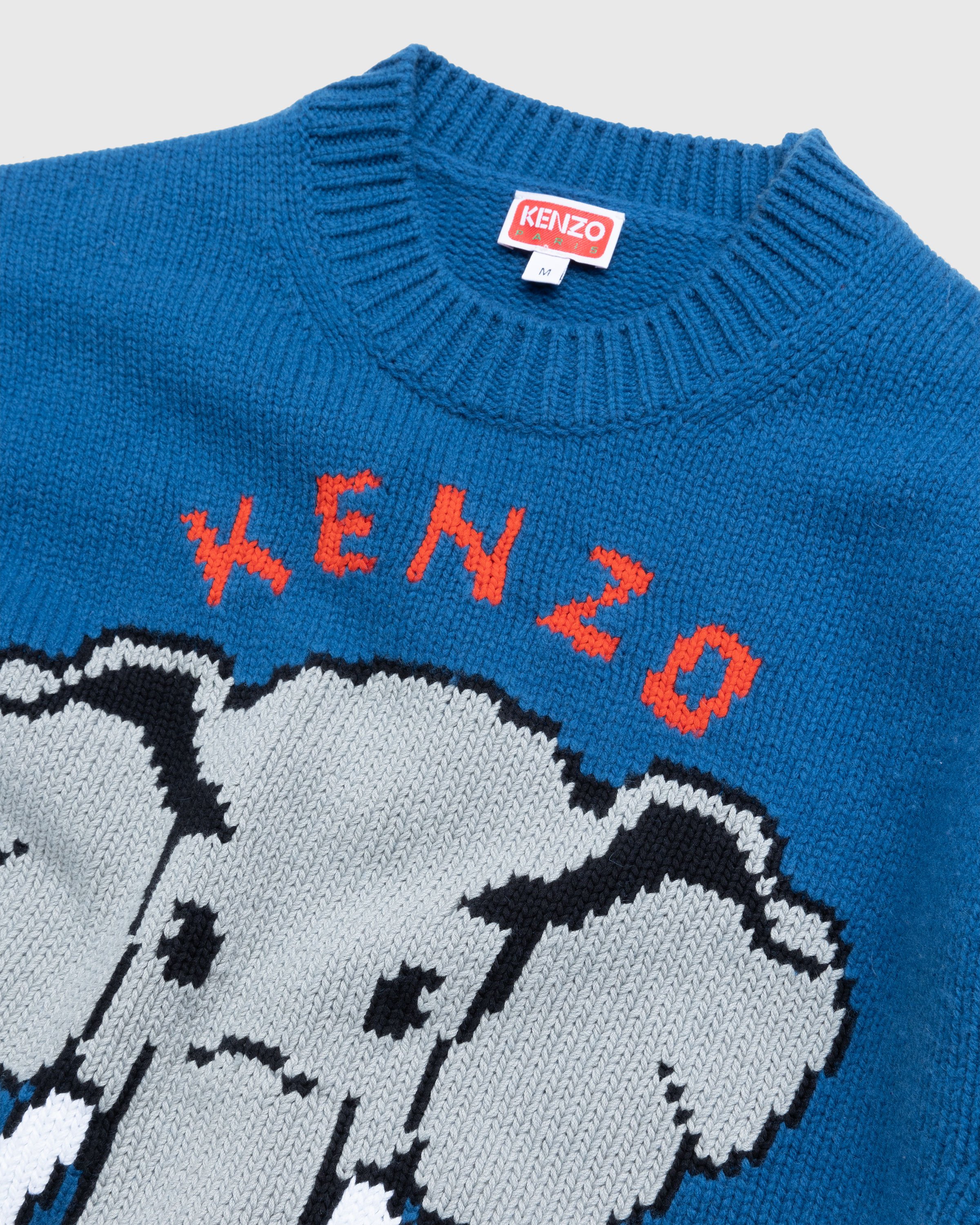 Kenzo - Bowling Elephant Merino Wool Jumper Wisteria - Clothing - Blue - Image 6