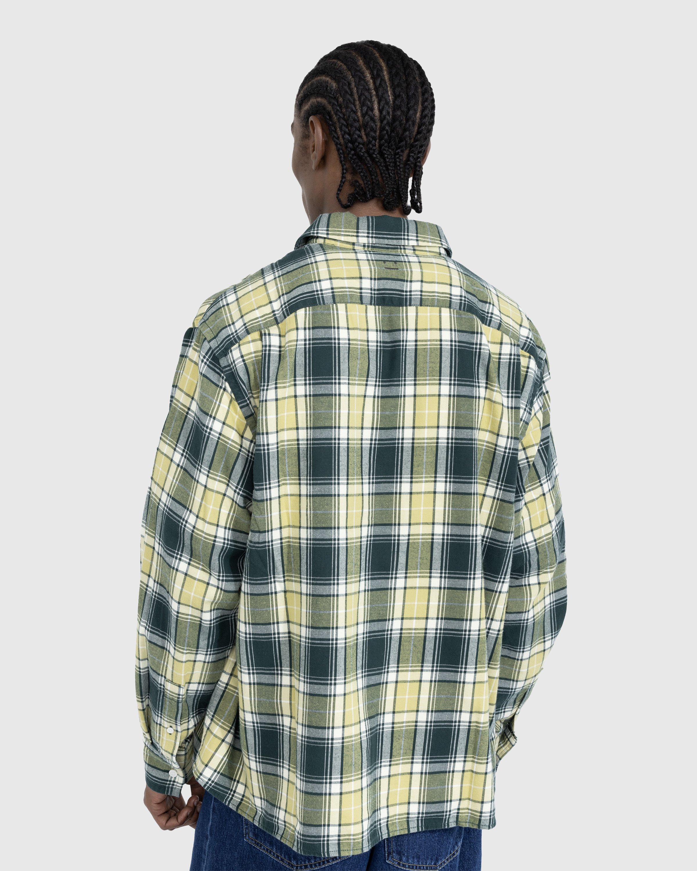 Acne Studios - Check Button-Up Shirt Forest Green/Light Green - Clothing - Green - Image 3