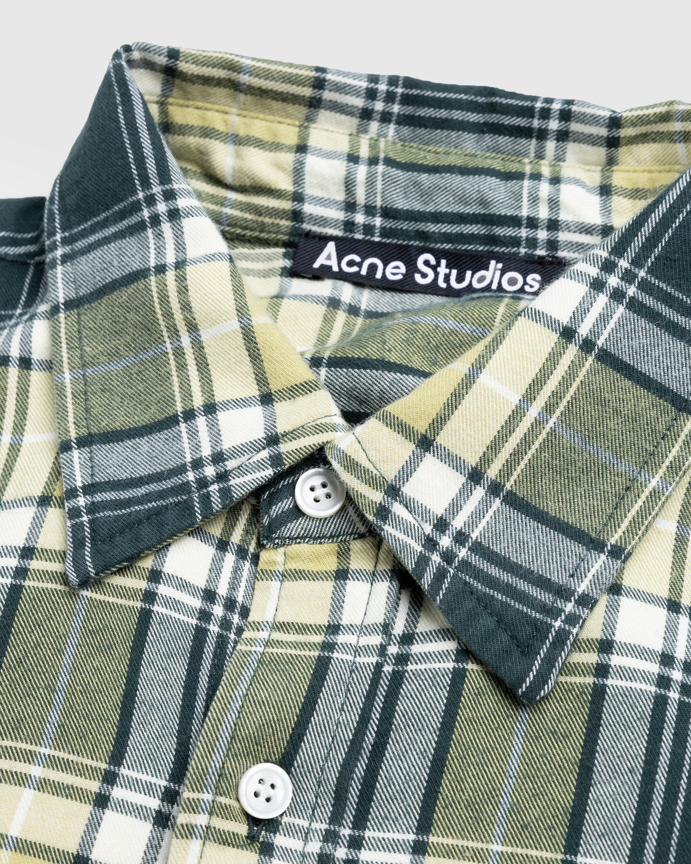Acne Studios - Check Button-Up Shirt Forest Green/Light Green - Clothing - Green - Image 5
