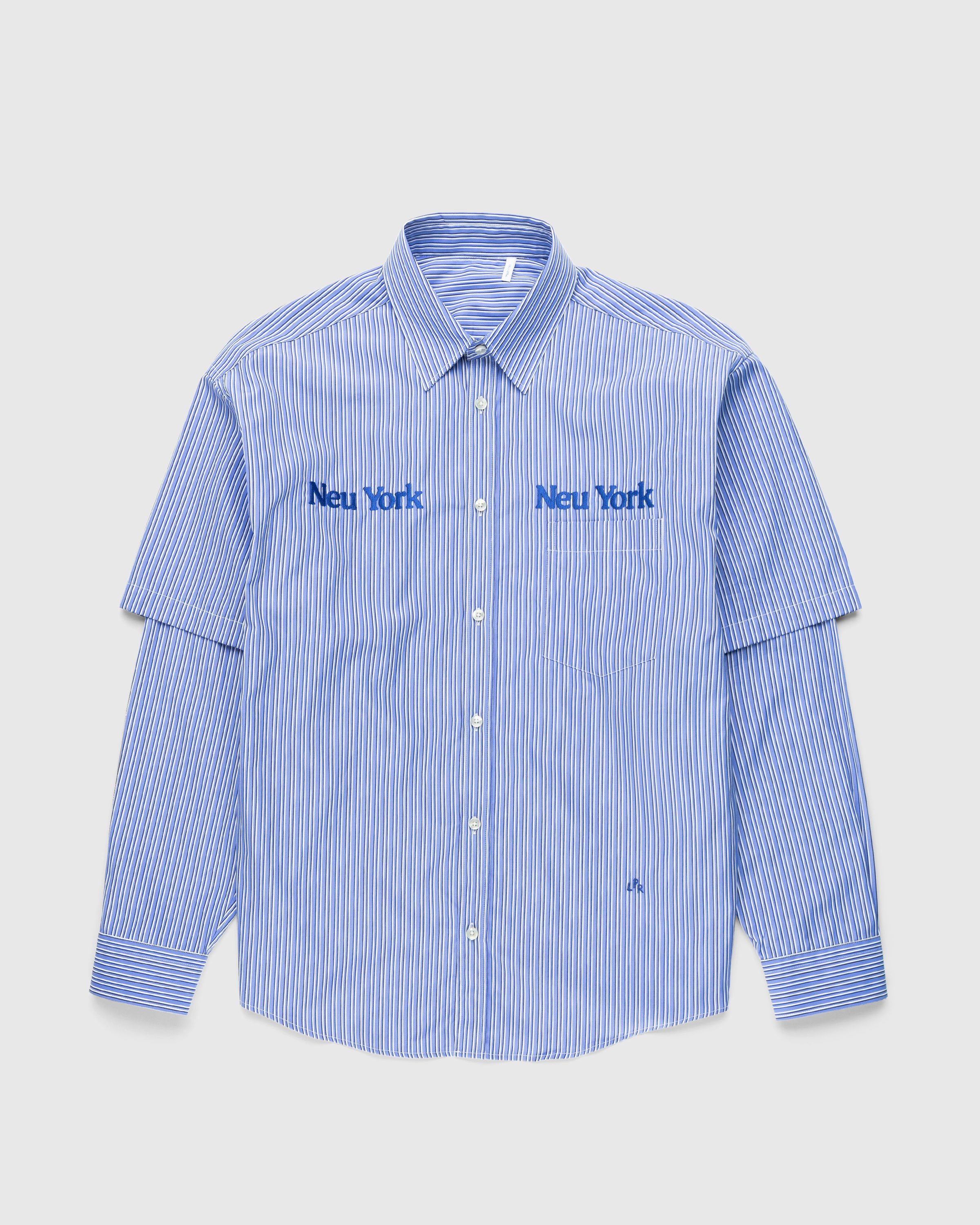 Highsnobiety x Le Père - "Neu York Neu York" Double Sleeve Shirt - Clothing - Blue - Image 1