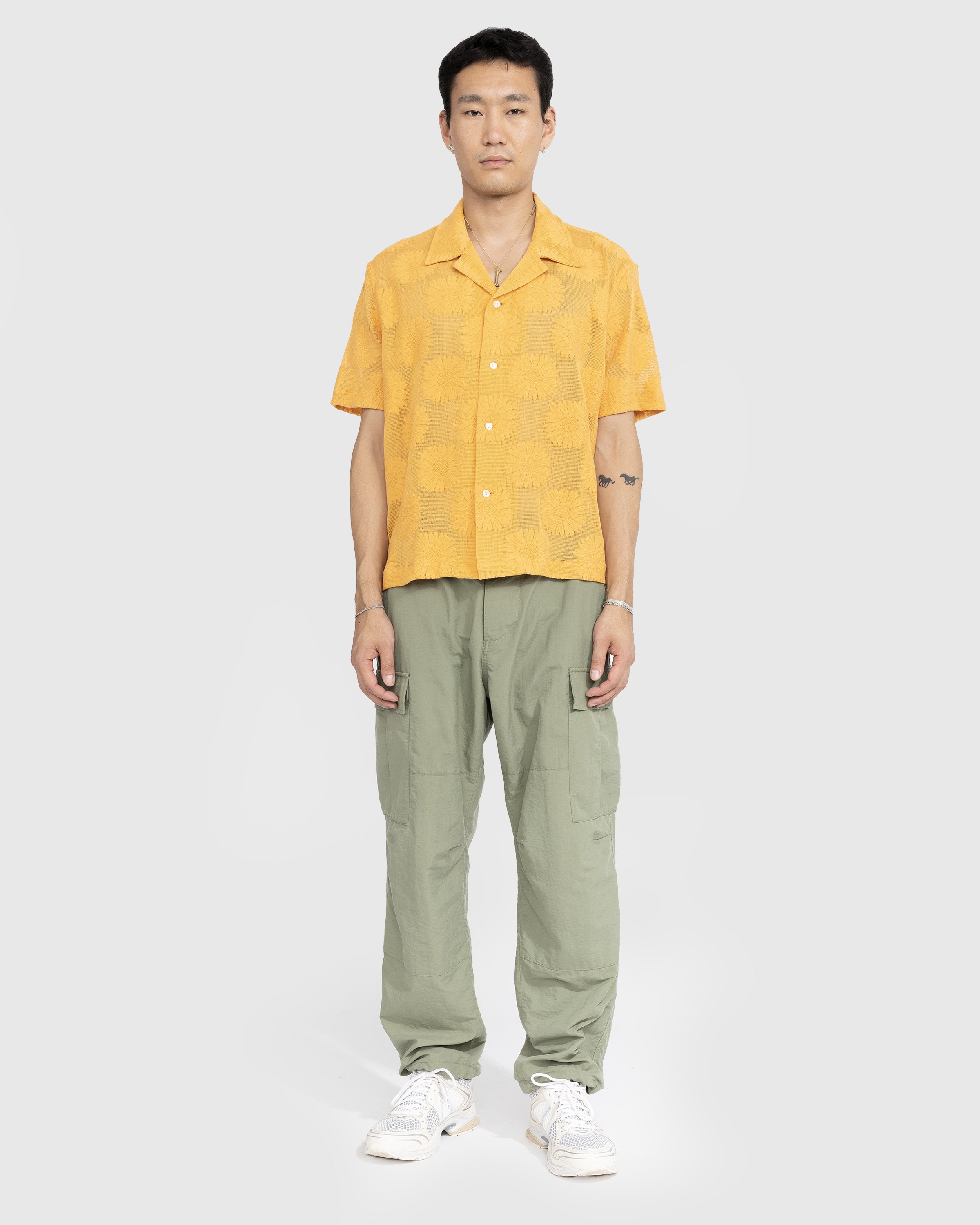 Bode - Sunflower Lace Shortsleeve Shirt - Clothing - Yellow - Image 2