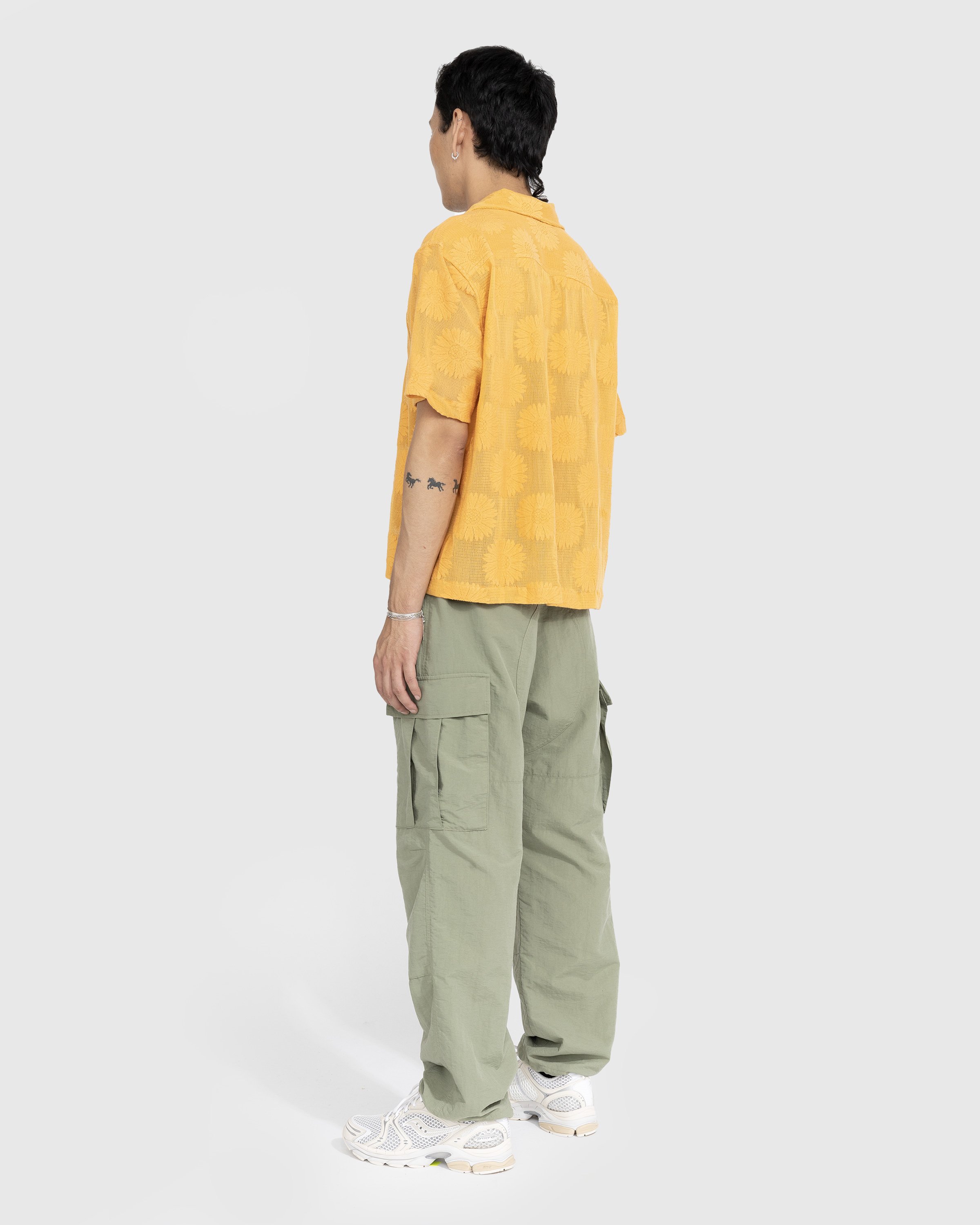 Bode - Sunflower Lace Shortsleeve Shirt - Clothing - Yellow - Image 3