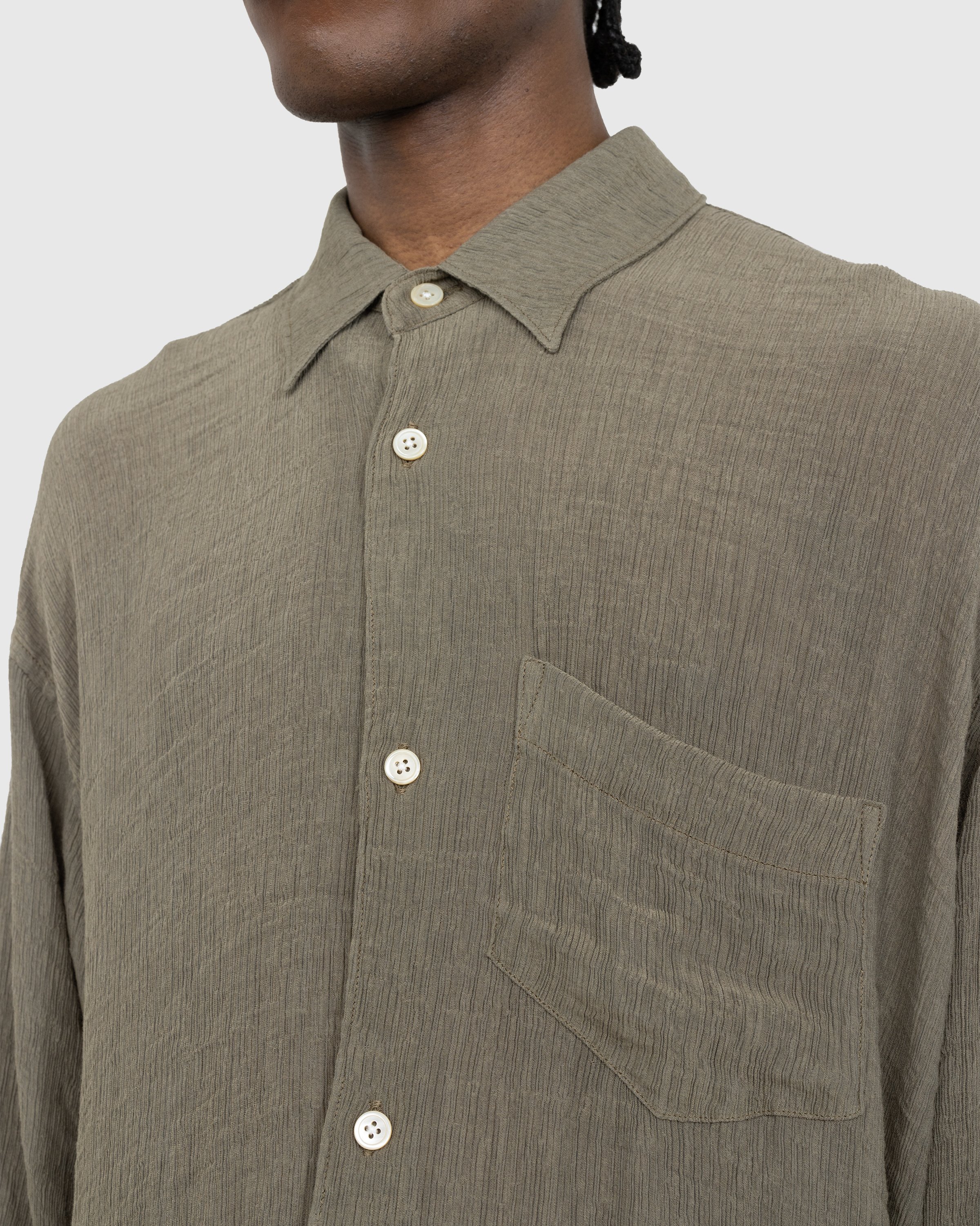 Our Legacy - Initial Shirt Muck Ruffle Viscose - Clothing - Brown - Image 4