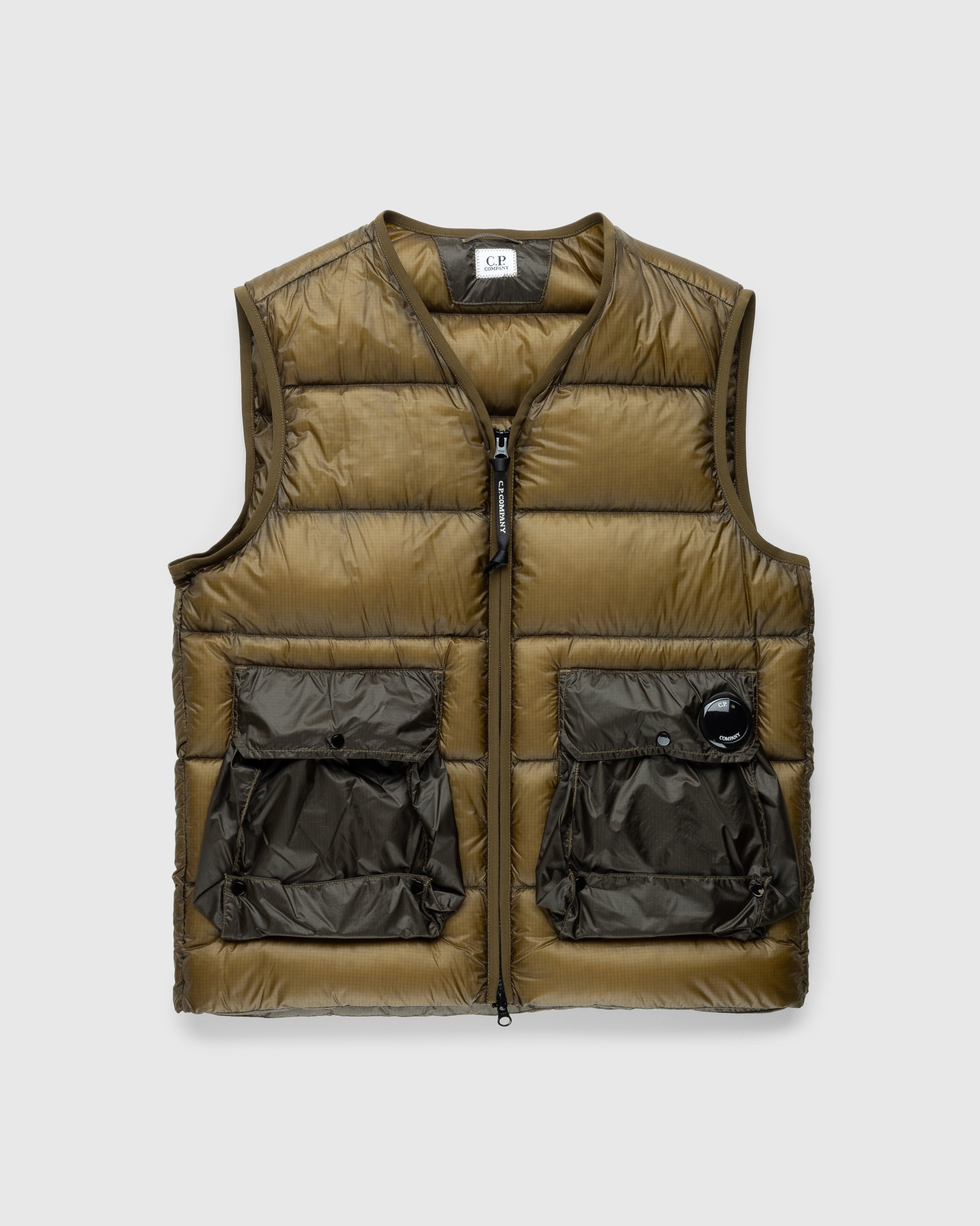 C.P. Company - Quilted Zip Vest Butternut - Clothing - Green - Image 1