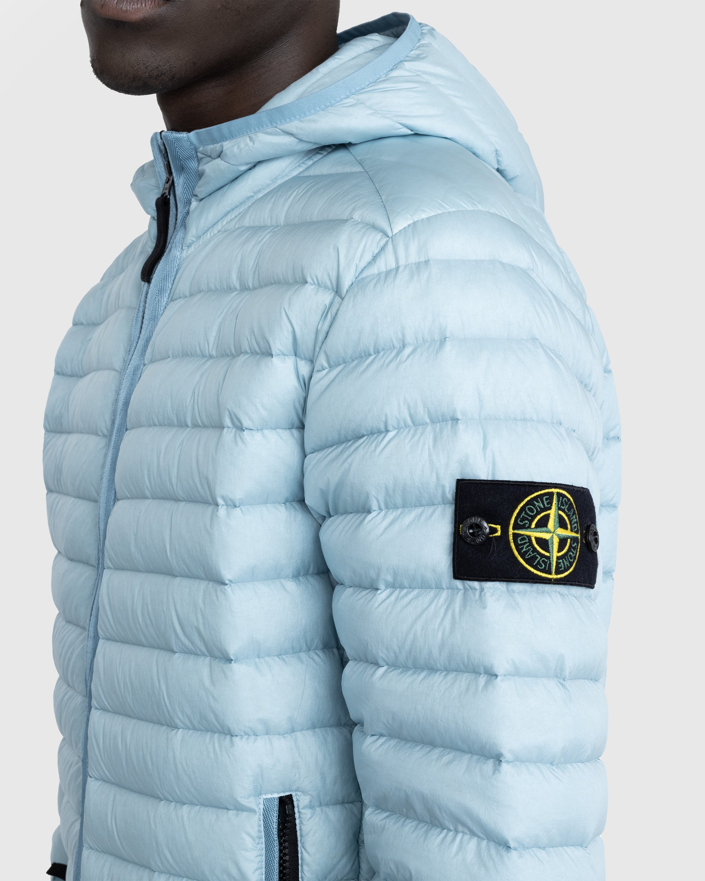 Stone Island - Packable Recycled Nylon Down Jacket Sky Blue - Clothing - Blue - Image 4