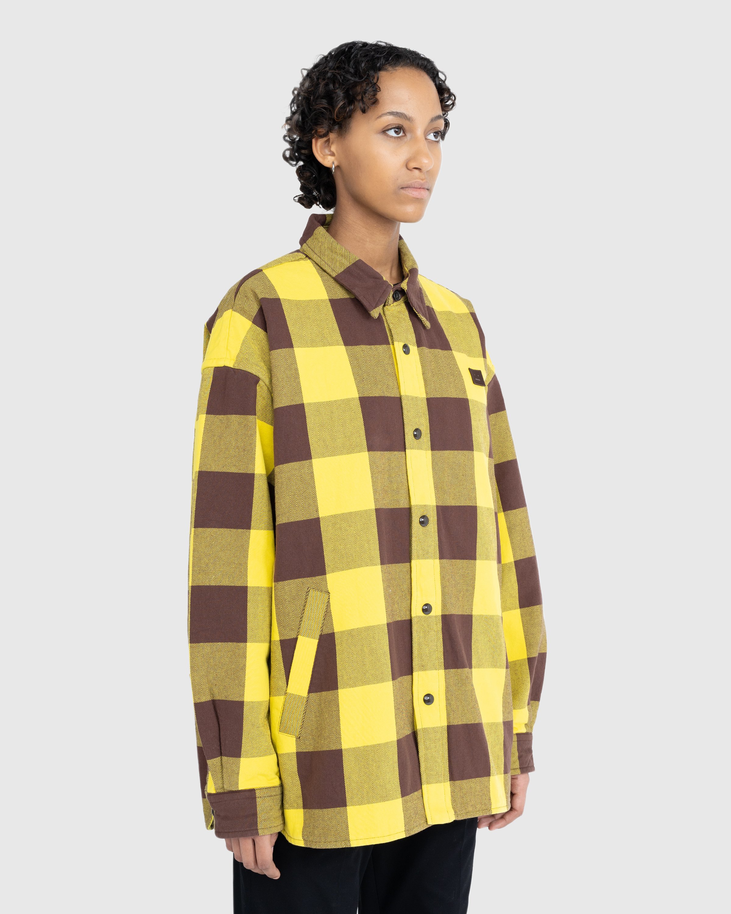Acne Studios - Check Padded Overshirt - Clothing - Yellow - Image 4