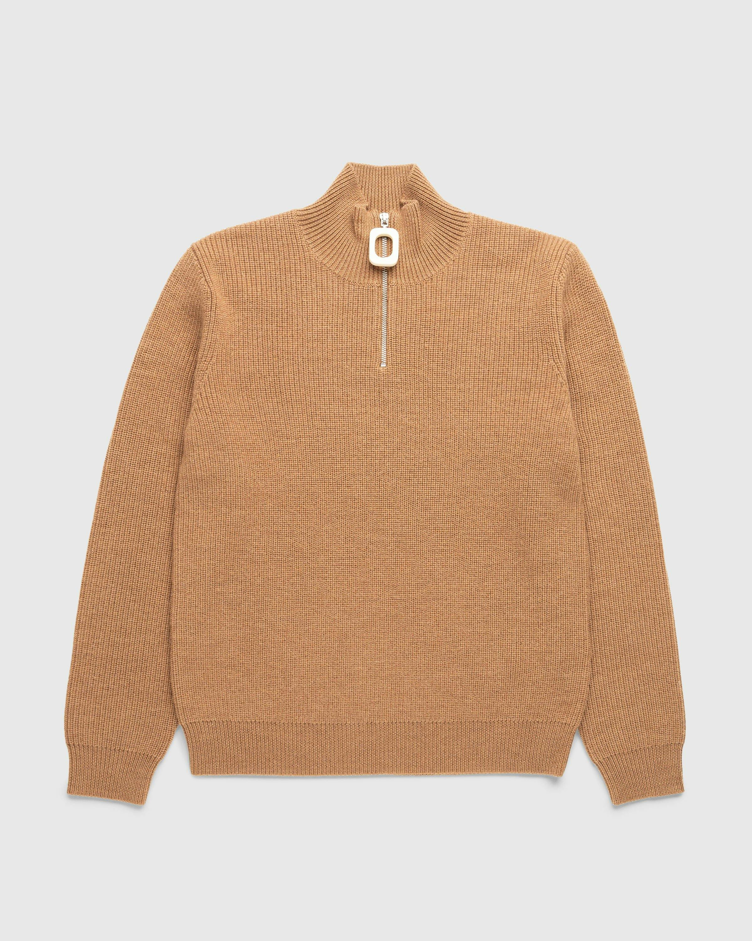 J.W. Anderson - Quarter-Zip Knit Jumper Praline - Clothing - Brown - Image 1