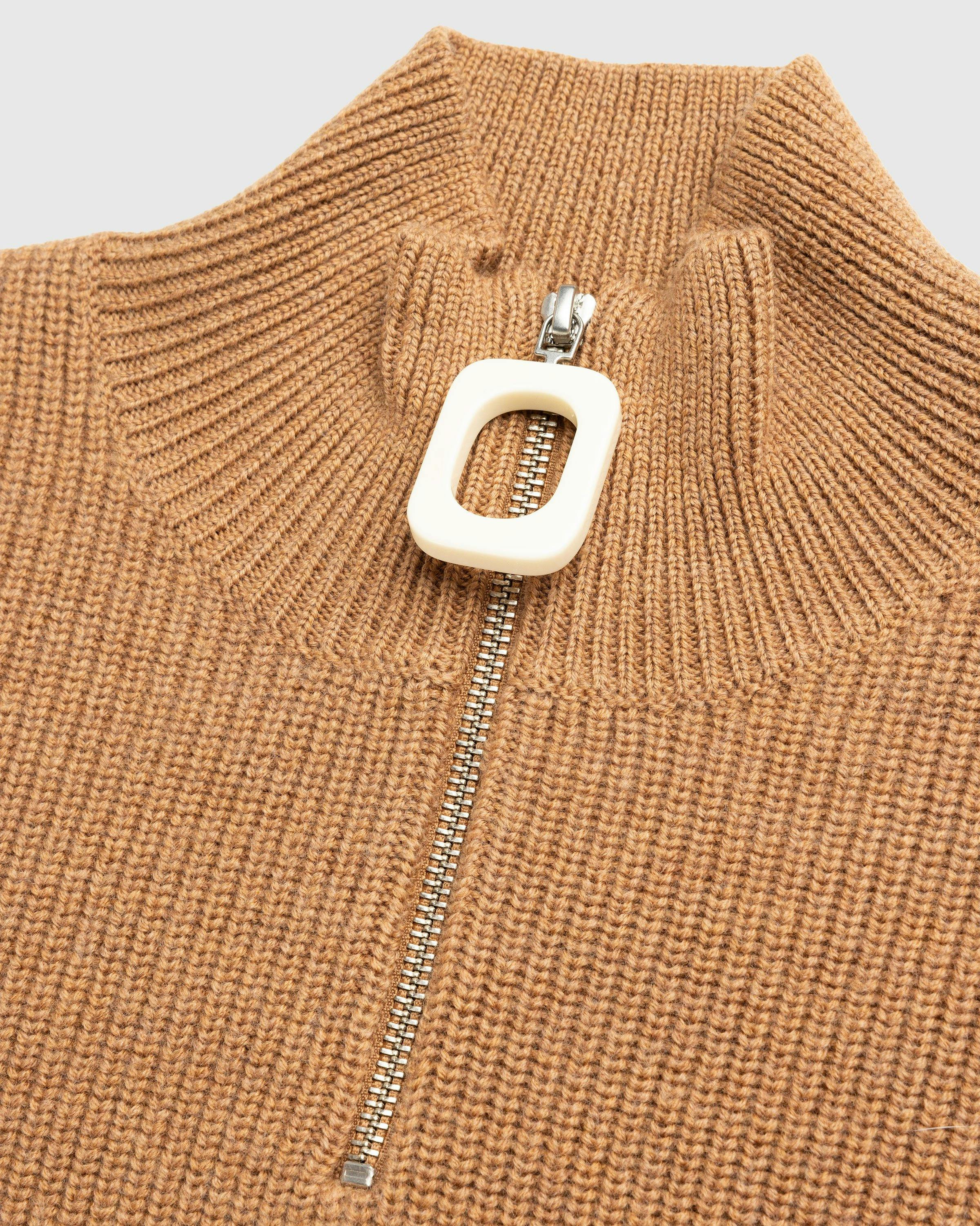 J.W. Anderson - Quarter-Zip Knit Jumper Praline - Clothing - Brown - Image 6