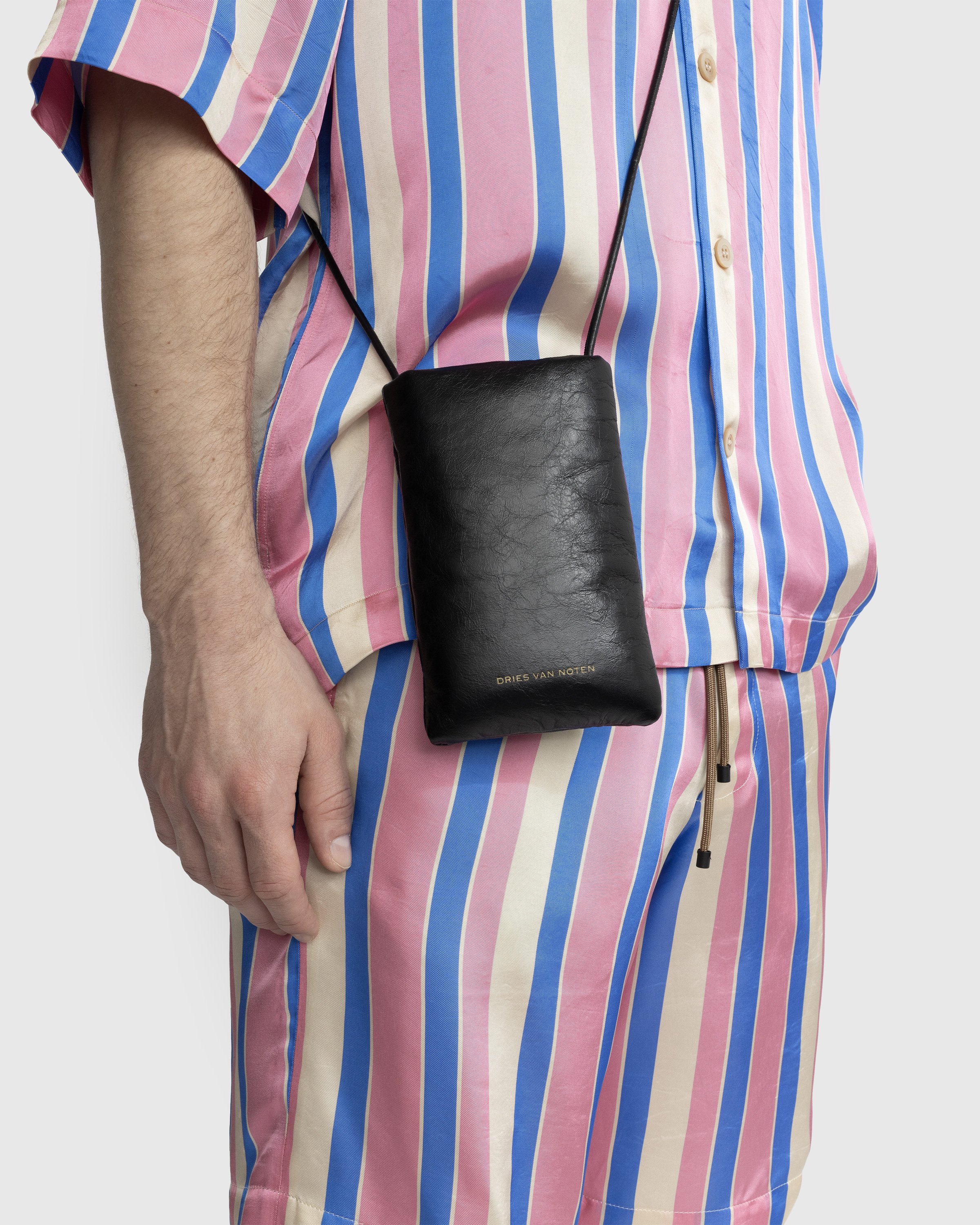 Dries van Noten - Leather Phone and Card Pouch Black - Lifestyle - Black - Image 5
