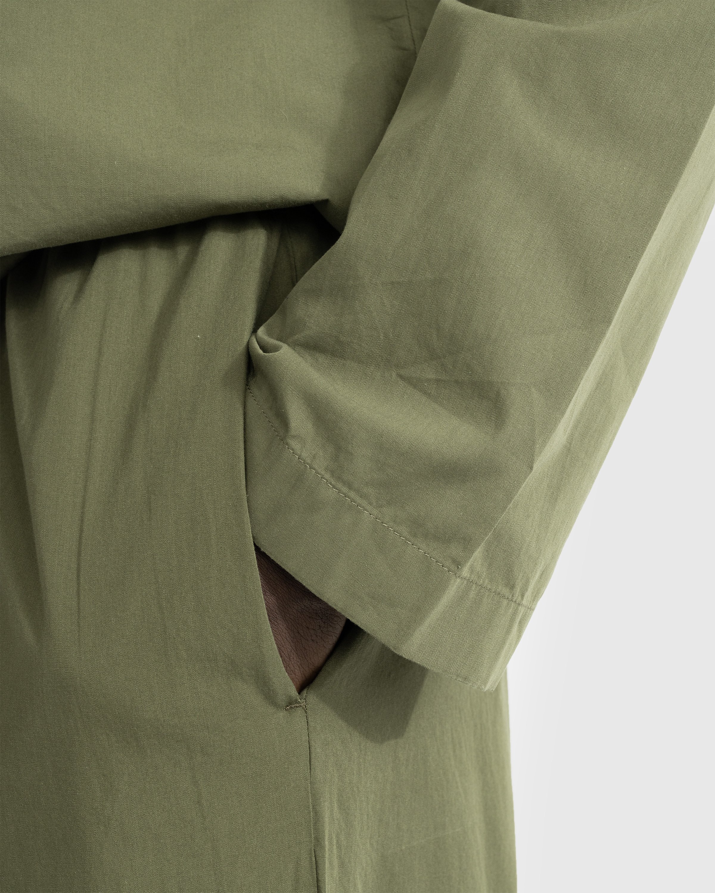 Tekla - Cotton Poplin Pyjamas Pants Willow - Clothing - Green - Image 4