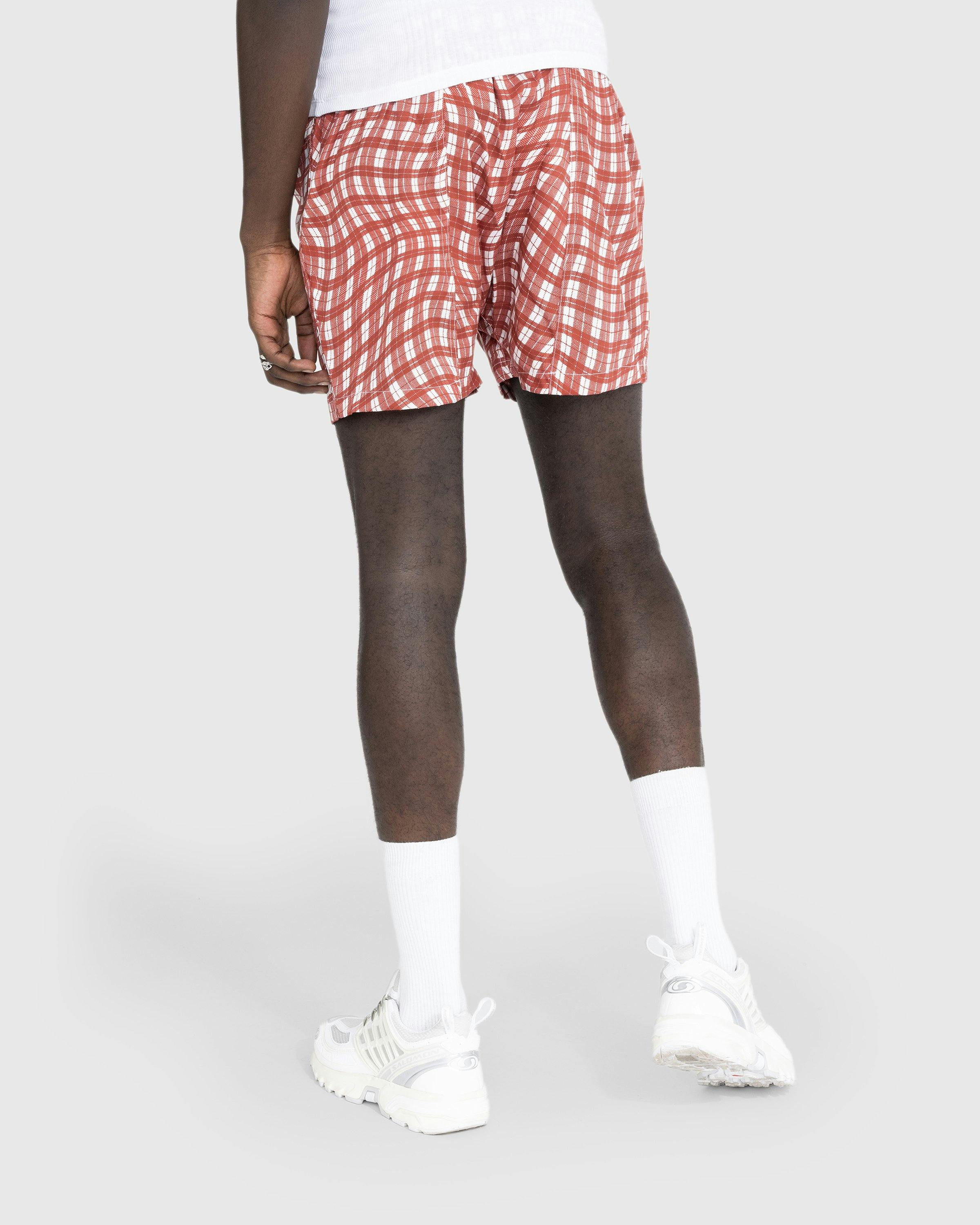 JACQUEMUS - Le Caleçon Print Dark Red Deformed Check - Clothing - Red - Image 3