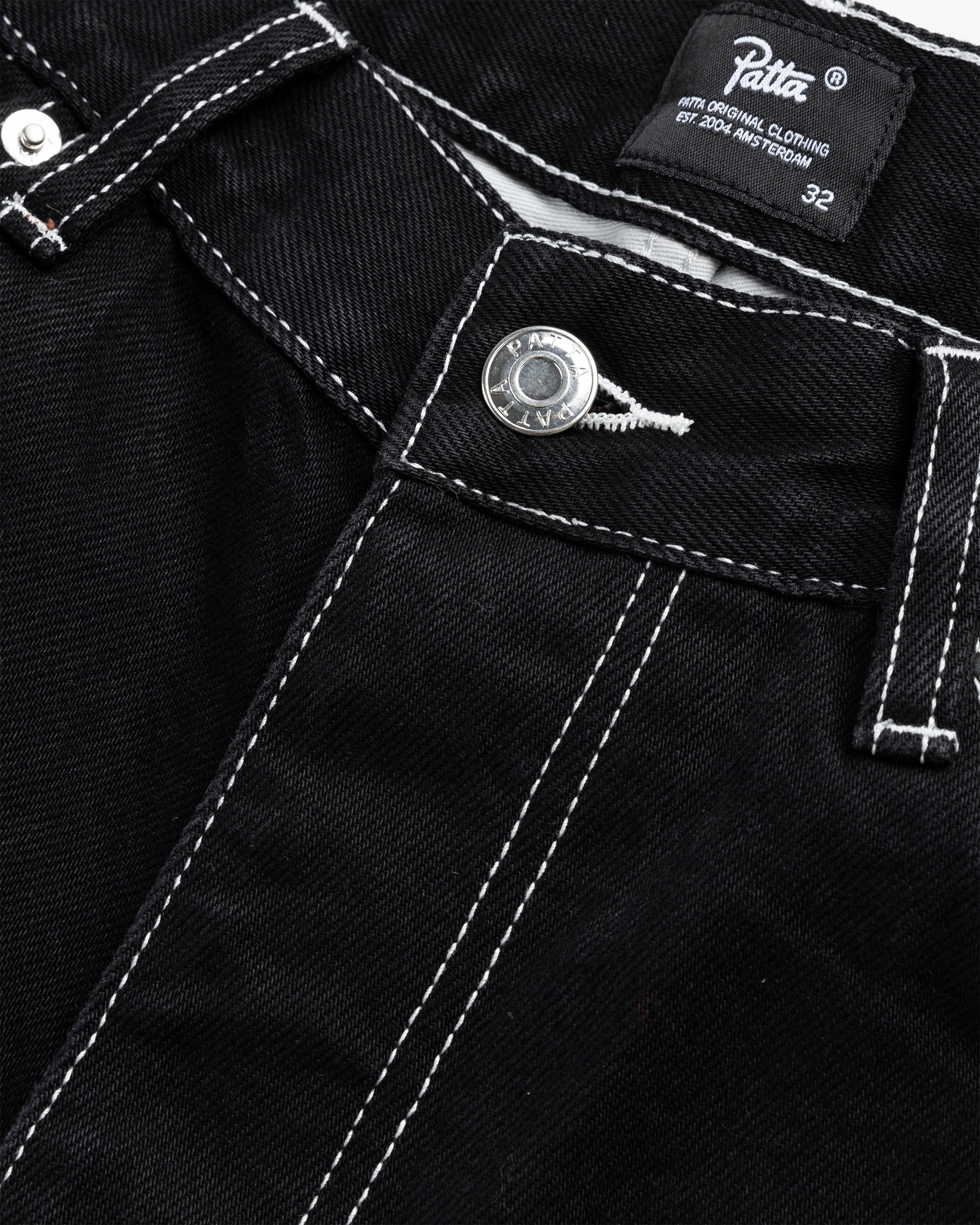 Patta - Contrast Stitch Loose Denim Pants Black - Clothing - Black - Image 6
