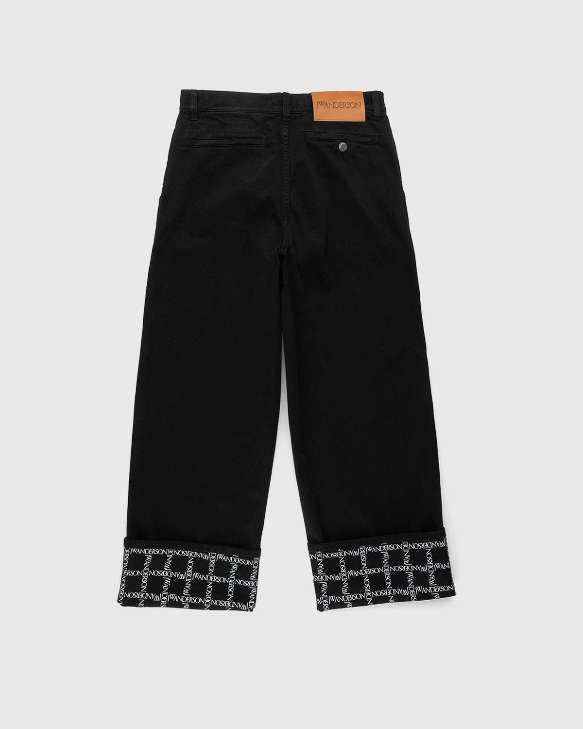 J.W. Anderson - Logo Grid Cuff Wide Leg Jeans Black - Clothing - Black - Image 2