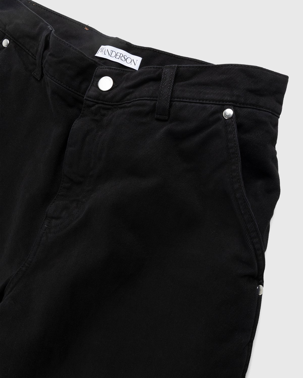 J.W. Anderson - Logo Grid Cuff Wide Leg Jeans Black - Clothing - Black - Image 4