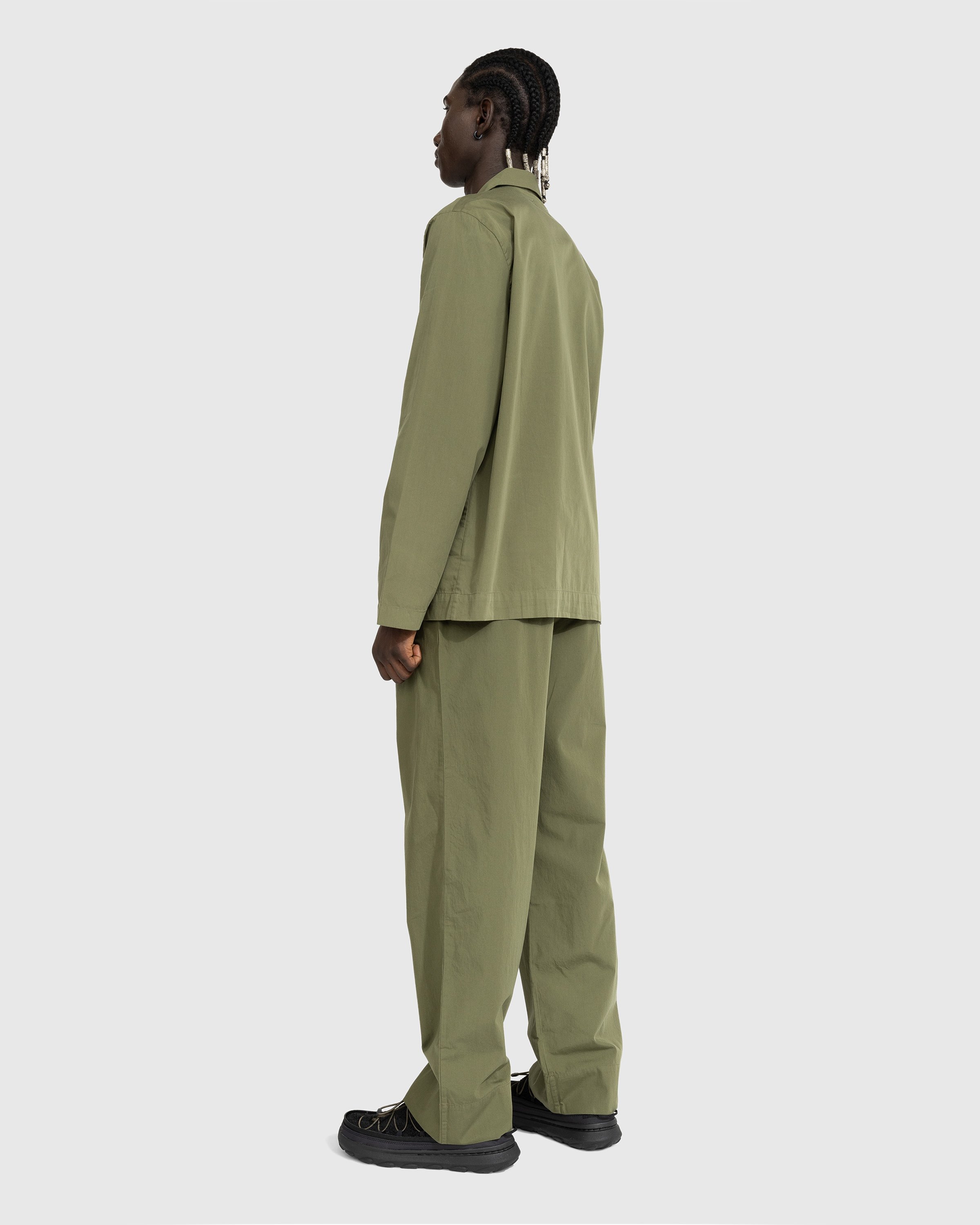 Tekla - Cotton Poplin Pyjamas Pants Willow - Clothing - Green - Image 3
