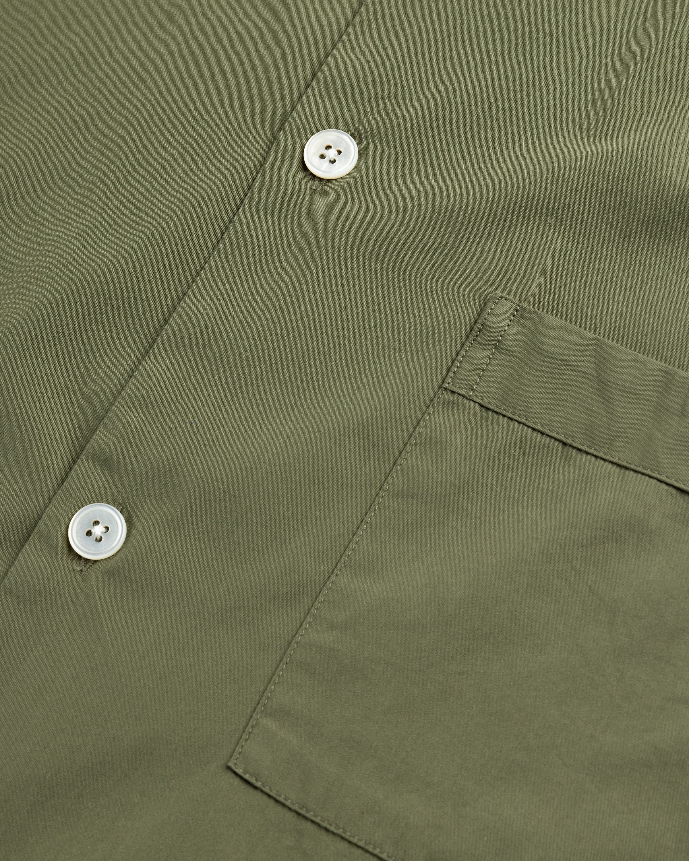 Tekla - Cotton Poplin Pyjamas Shirt Willow - Clothing - Green - Image 6