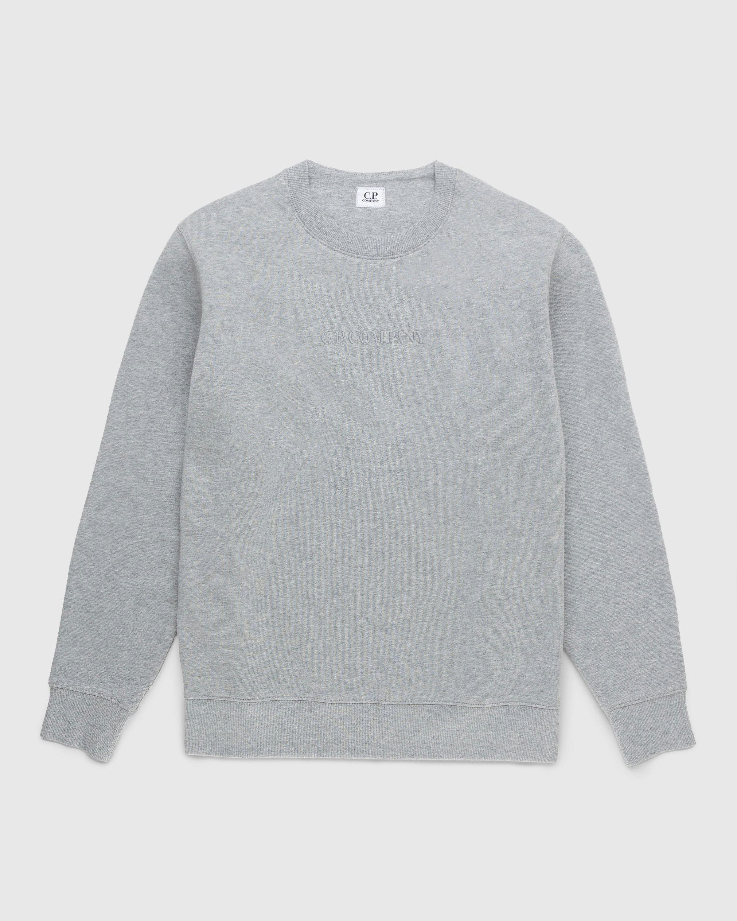 C.P. Company - Diagonal Raised Fleece Logo Sweatshirt Grey - Clothing - Grey - Image 1