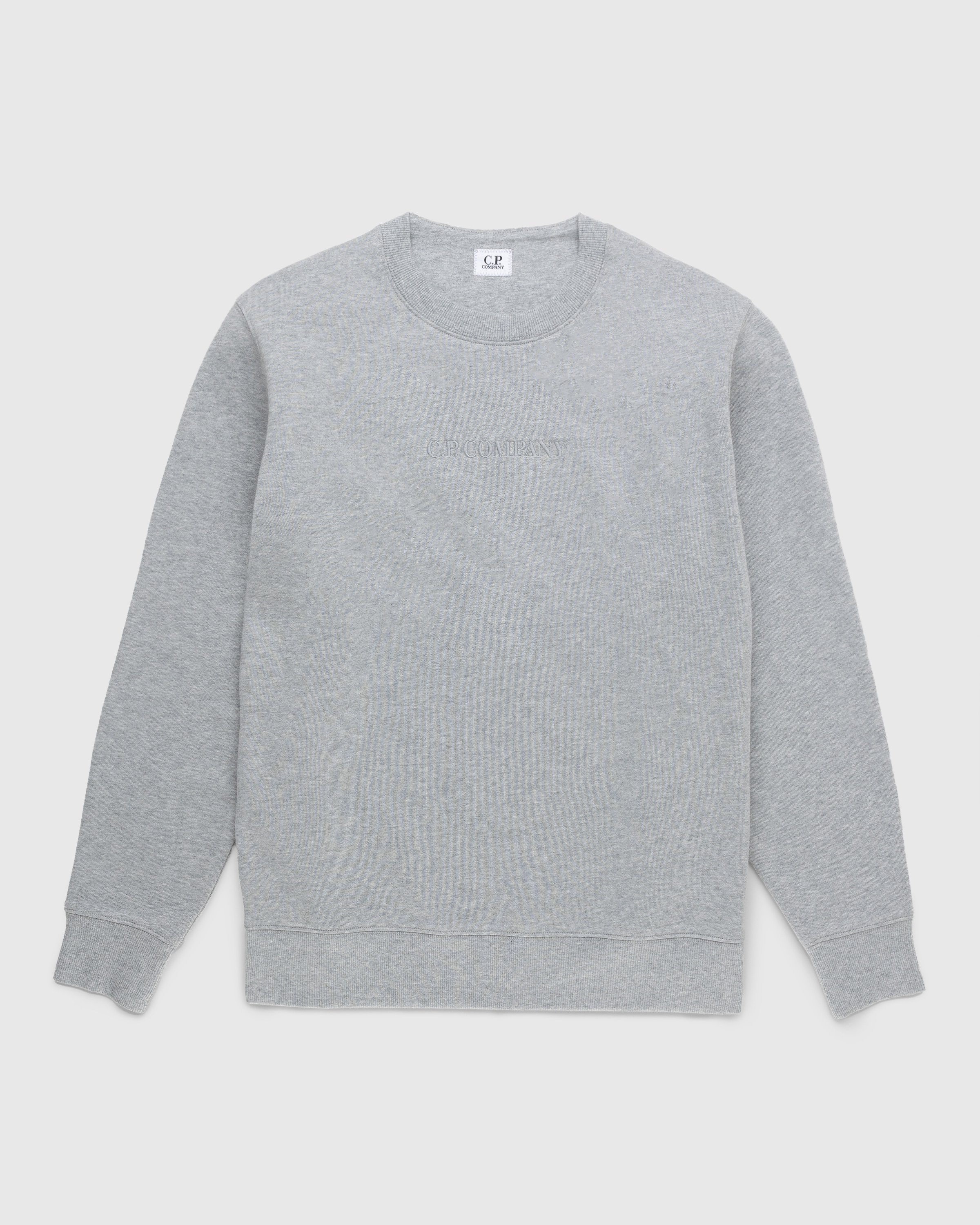 C.P. Company - Diagonal Raised Fleece Logo Sweatshirt Grey - Clothing - Grey - Image 1