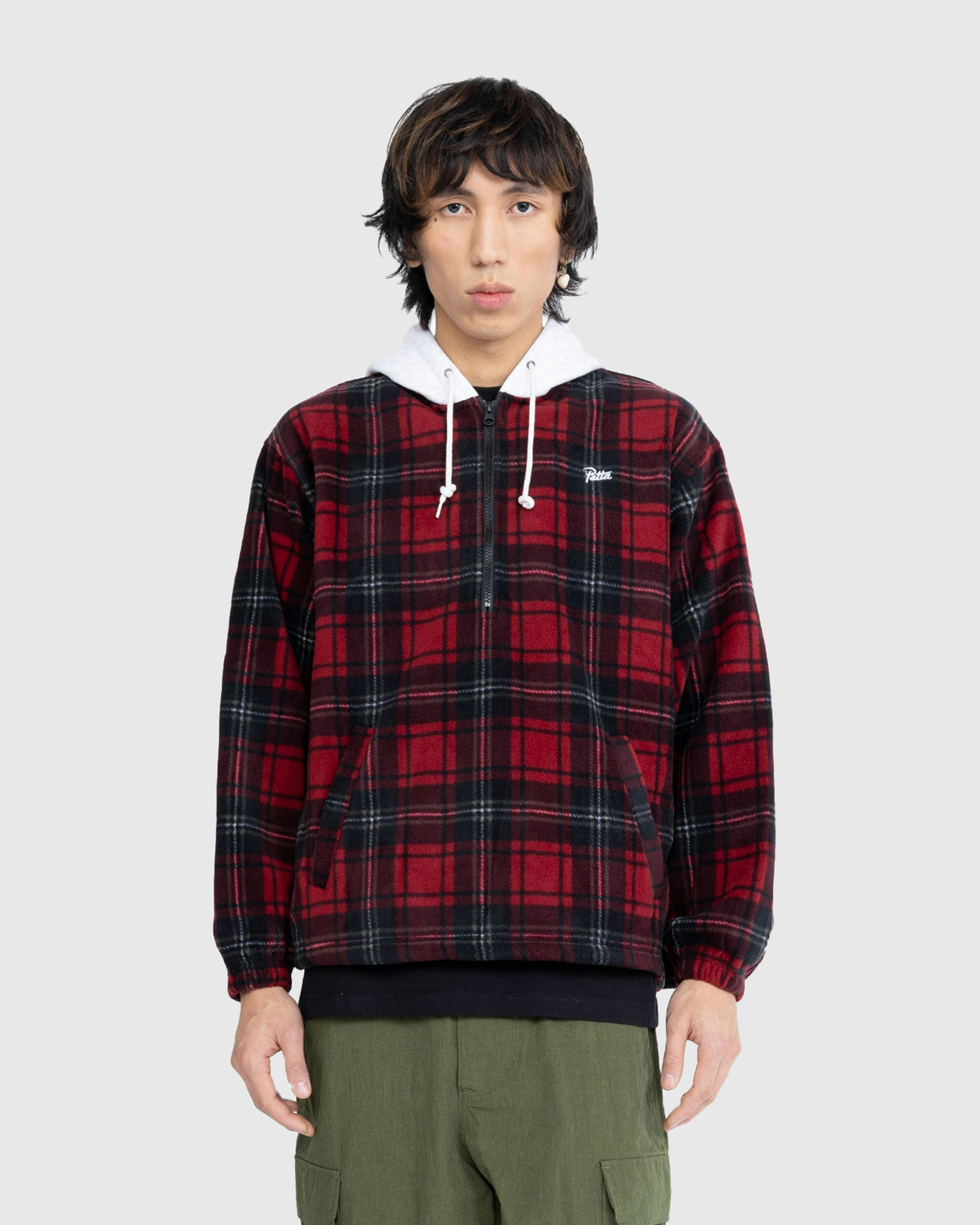 Patta - Tartan Fleece Hooded Overshirt Biking Red - Clothing - Red - Image 2