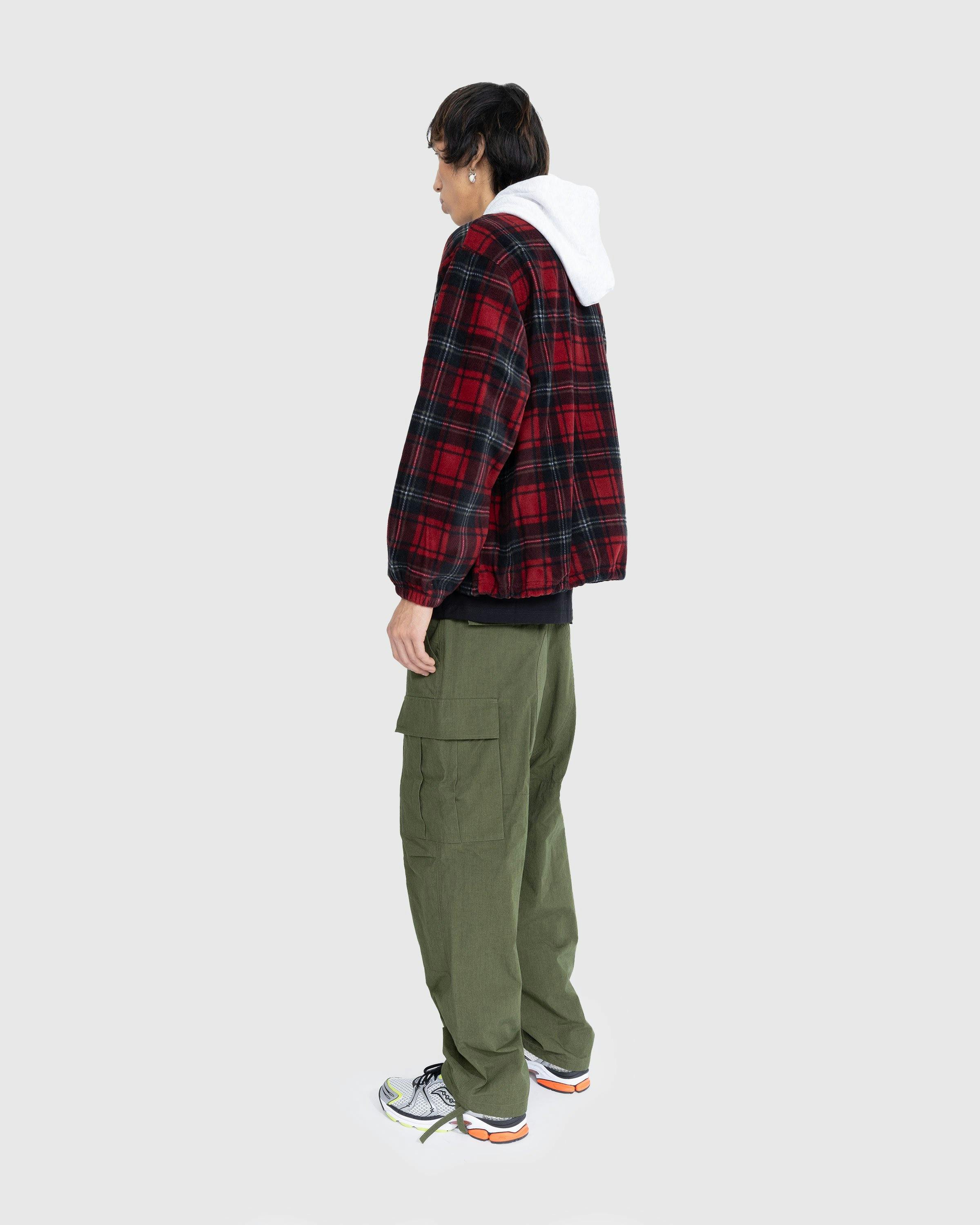 Patta - Tartan Fleece Hooded Overshirt Biking Red - Clothing - Red - Image 3