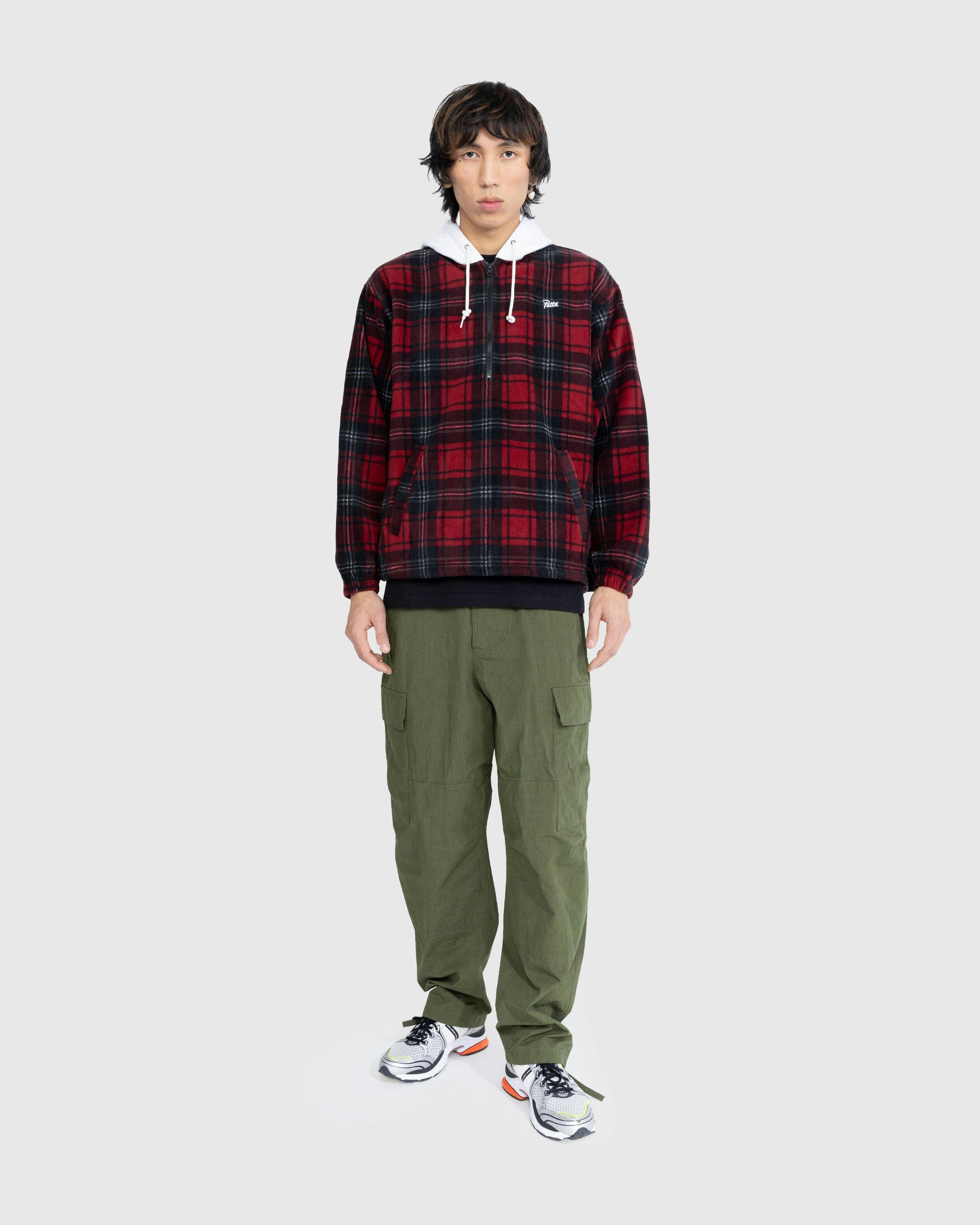 Patta - Tartan Fleece Hooded Overshirt Biking Red - Clothing - Red - Image 4