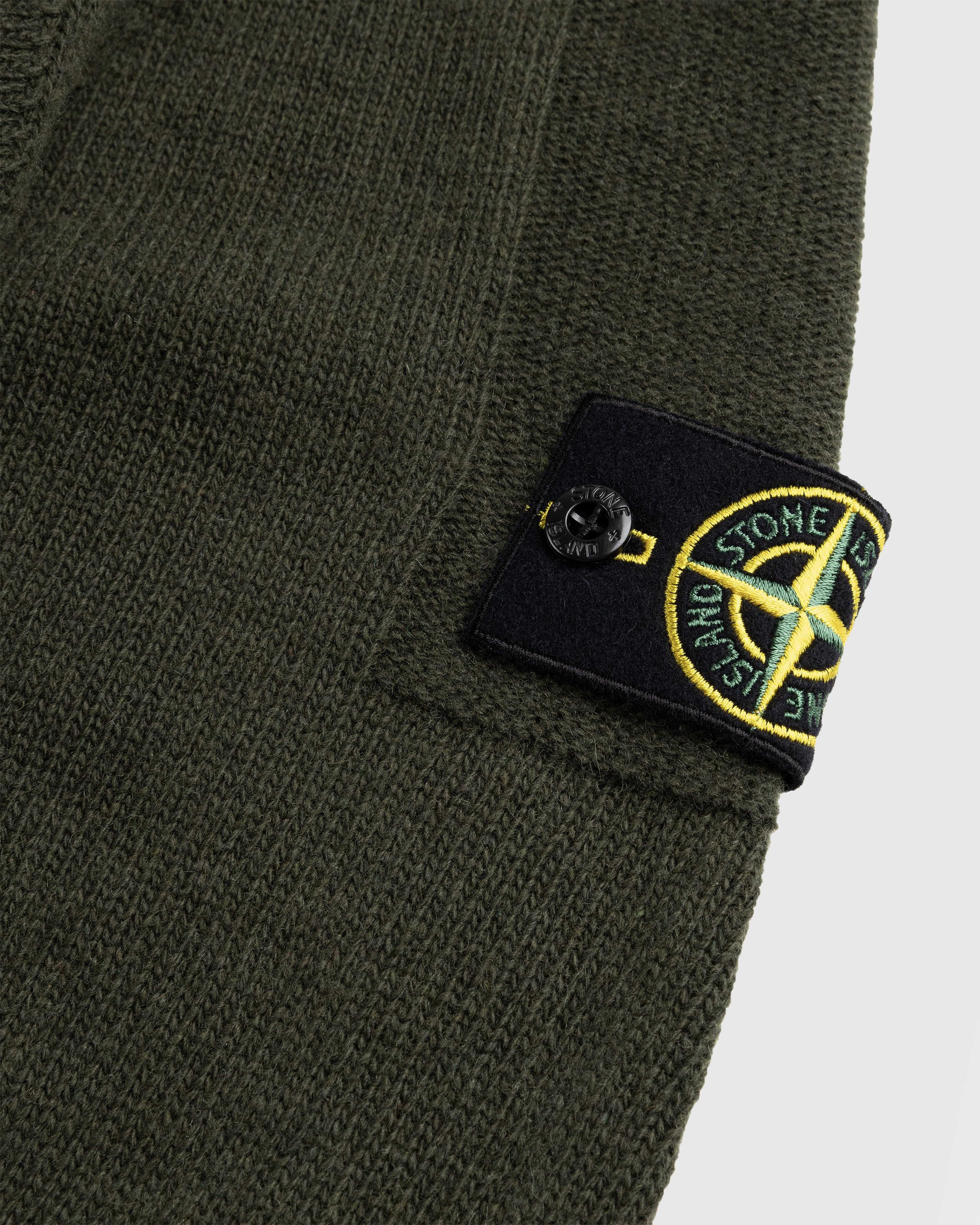 Stone Island - Lambswool Half-Zip Knit Olive - Clothing - Green - Image 6