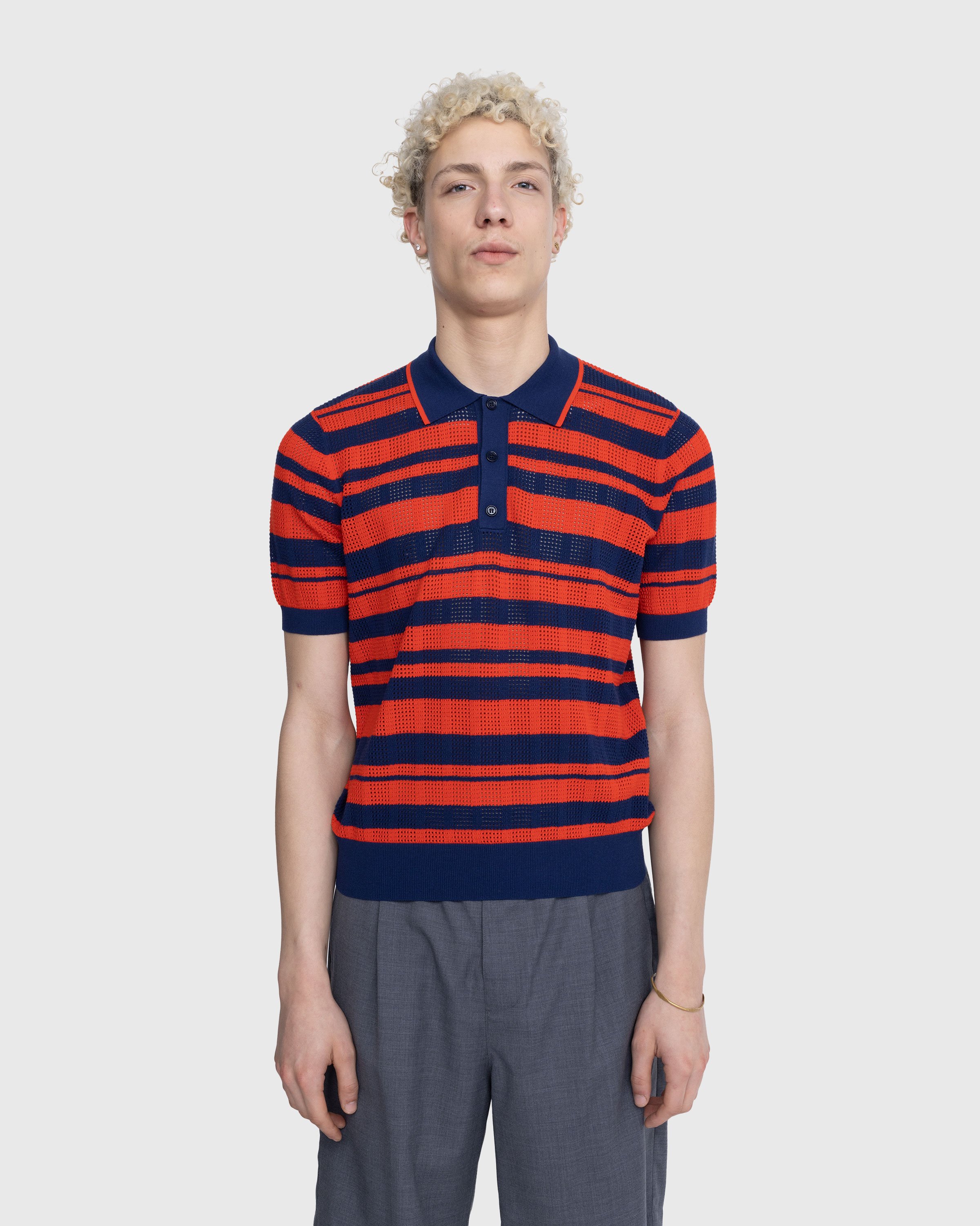 Dries van Noten - Mirko Striped Polo Shirt Dark Blue - Clothing - Blue - Image 2