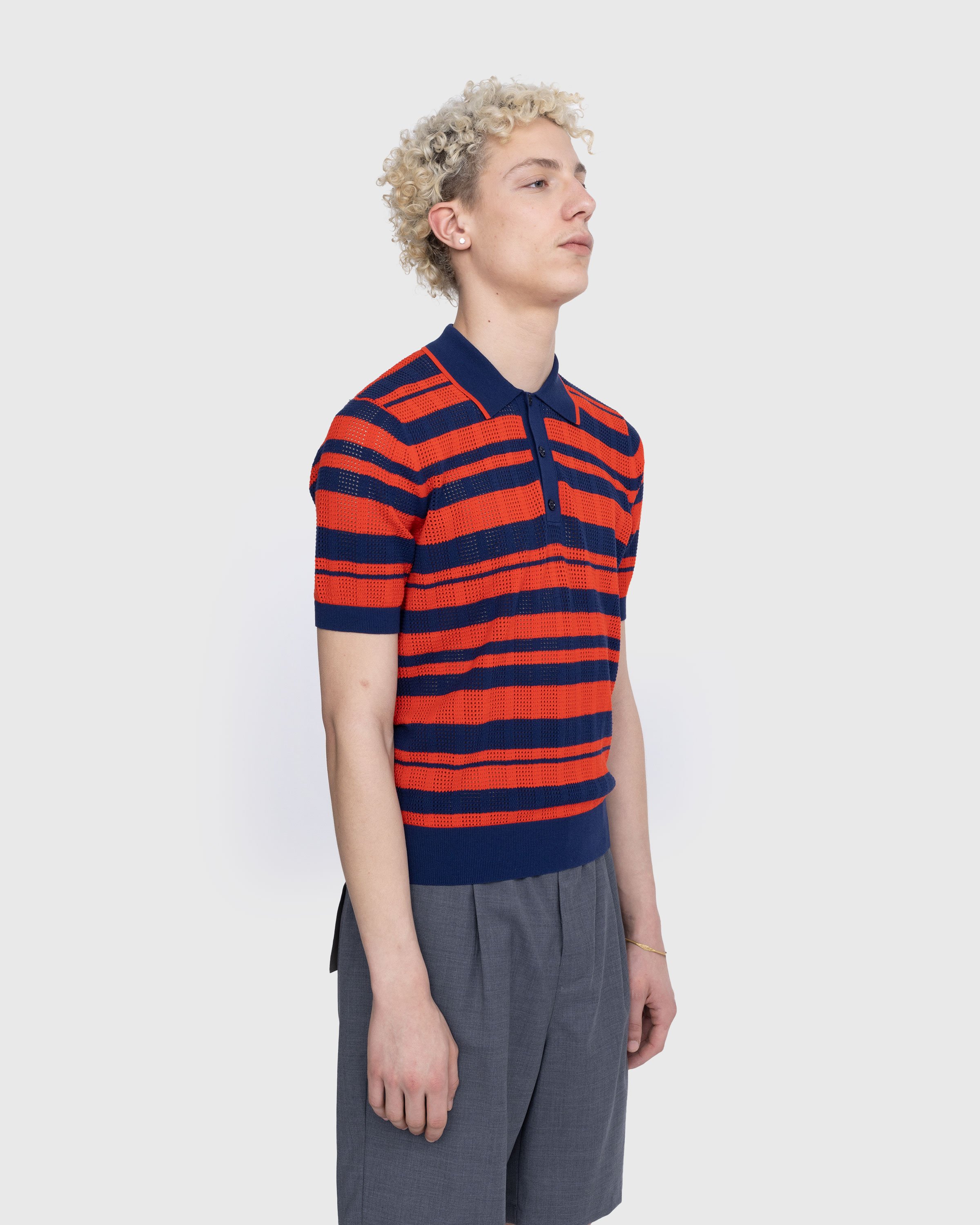Dries van Noten - Mirko Striped Polo Shirt Dark Blue - Clothing - Blue - Image 4