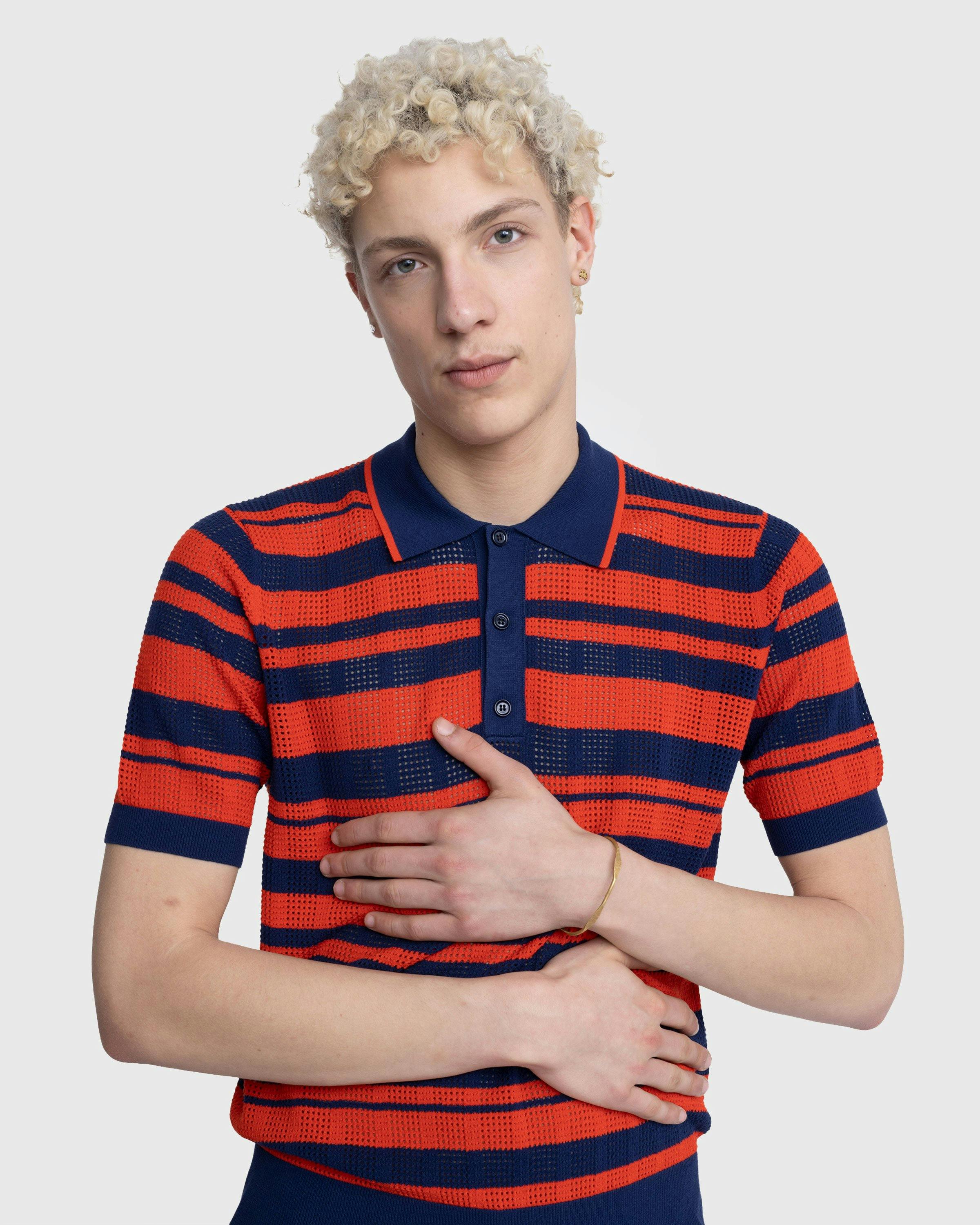 Dries van Noten - Mirko Striped Polo Shirt Dark Blue - Clothing - Blue - Image 5