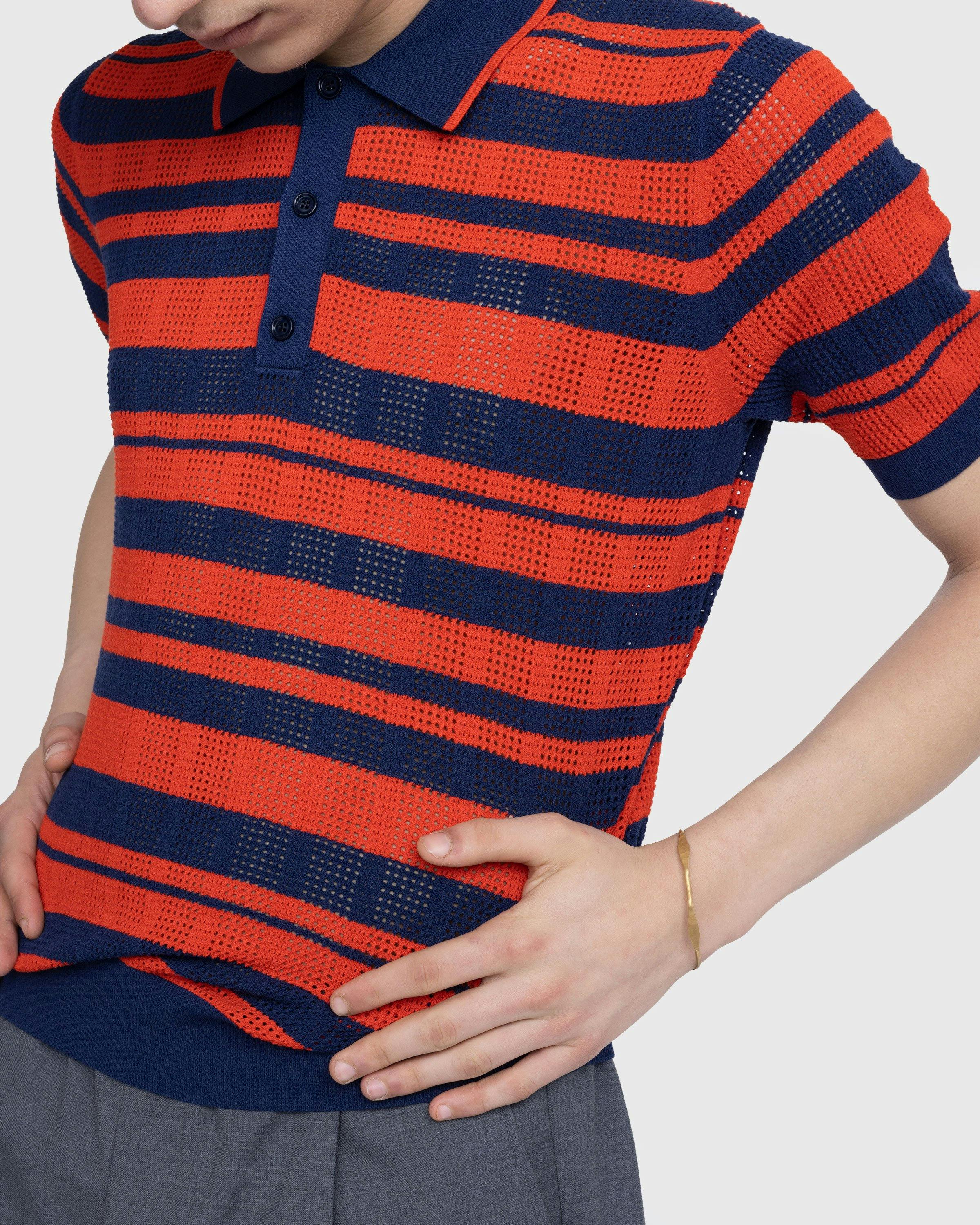 Dries van Noten - Mirko Striped Polo Shirt Dark Blue - Clothing - Blue - Image 6