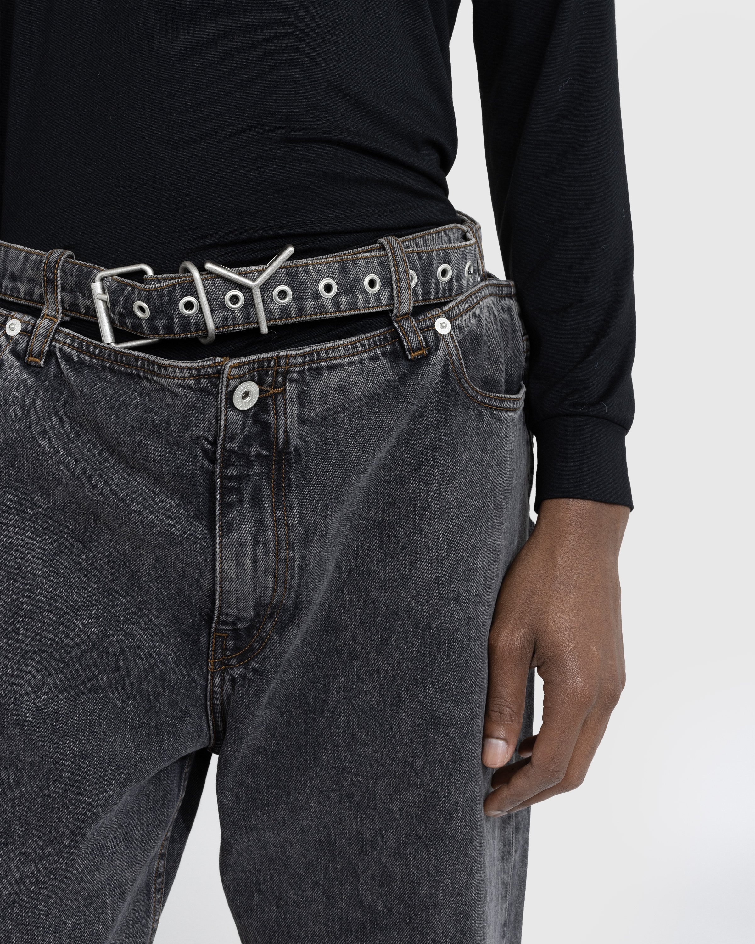 Y/Project - Evergreen Y Belt Jeans Vintage Black - Clothing - Black - Image 4