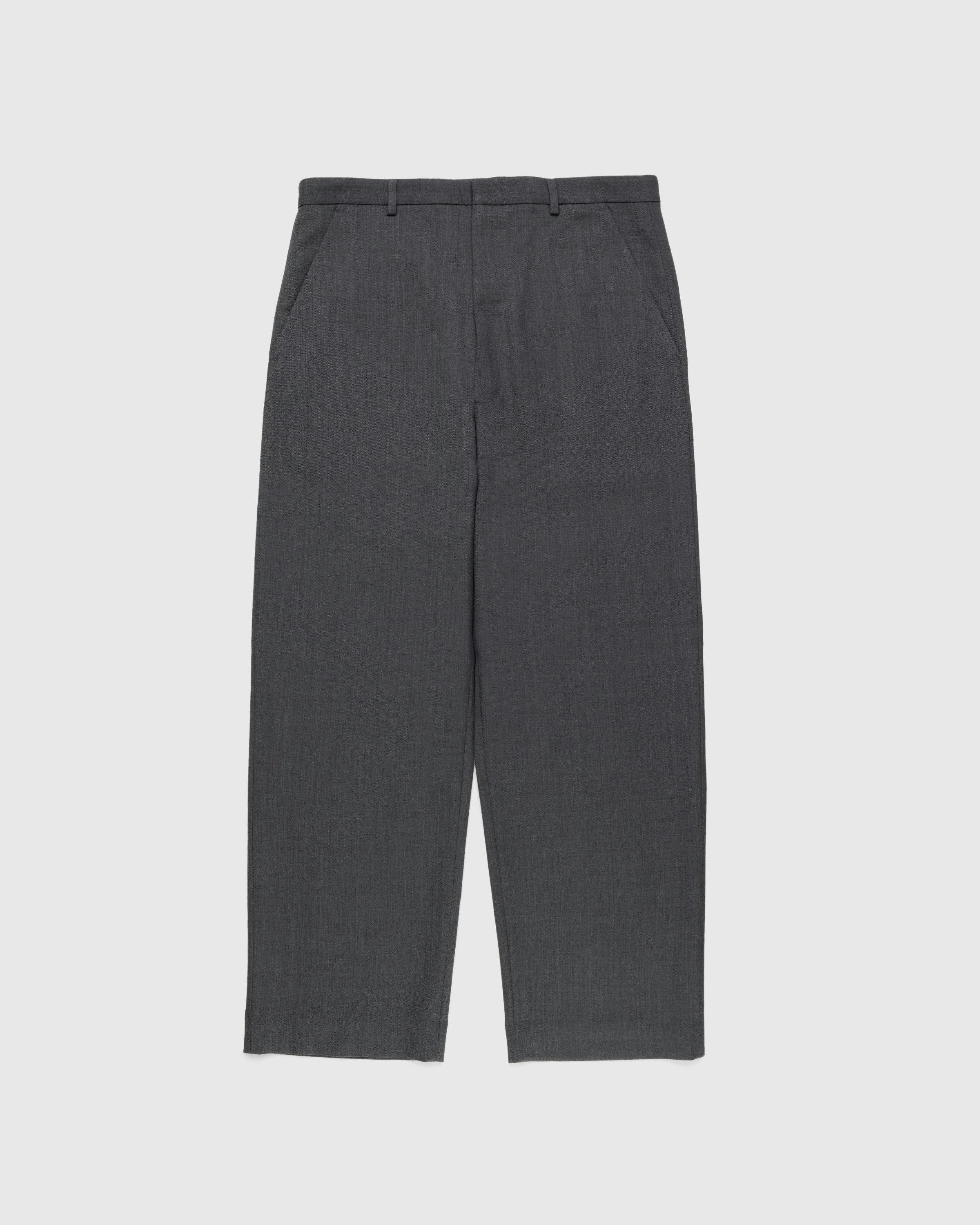 Acne Studios - Wool Blend Tailored Trousers Dark Grey Melange - Clothing - Grey - Image 1