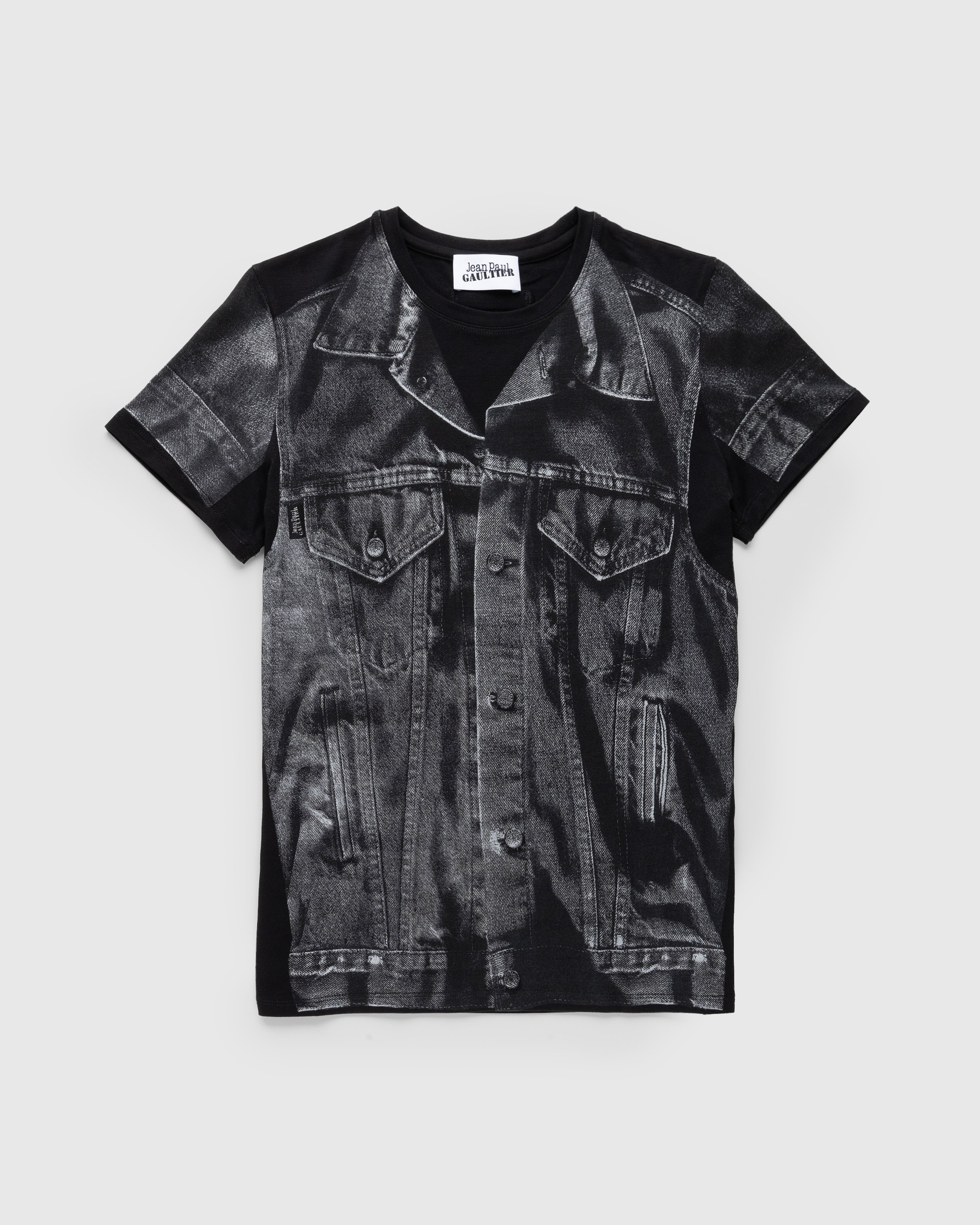 Jean Paul Gaultier - Denim Trompe L'oeil T-Shirt Black/Gray - Clothing - Black - Image 1
